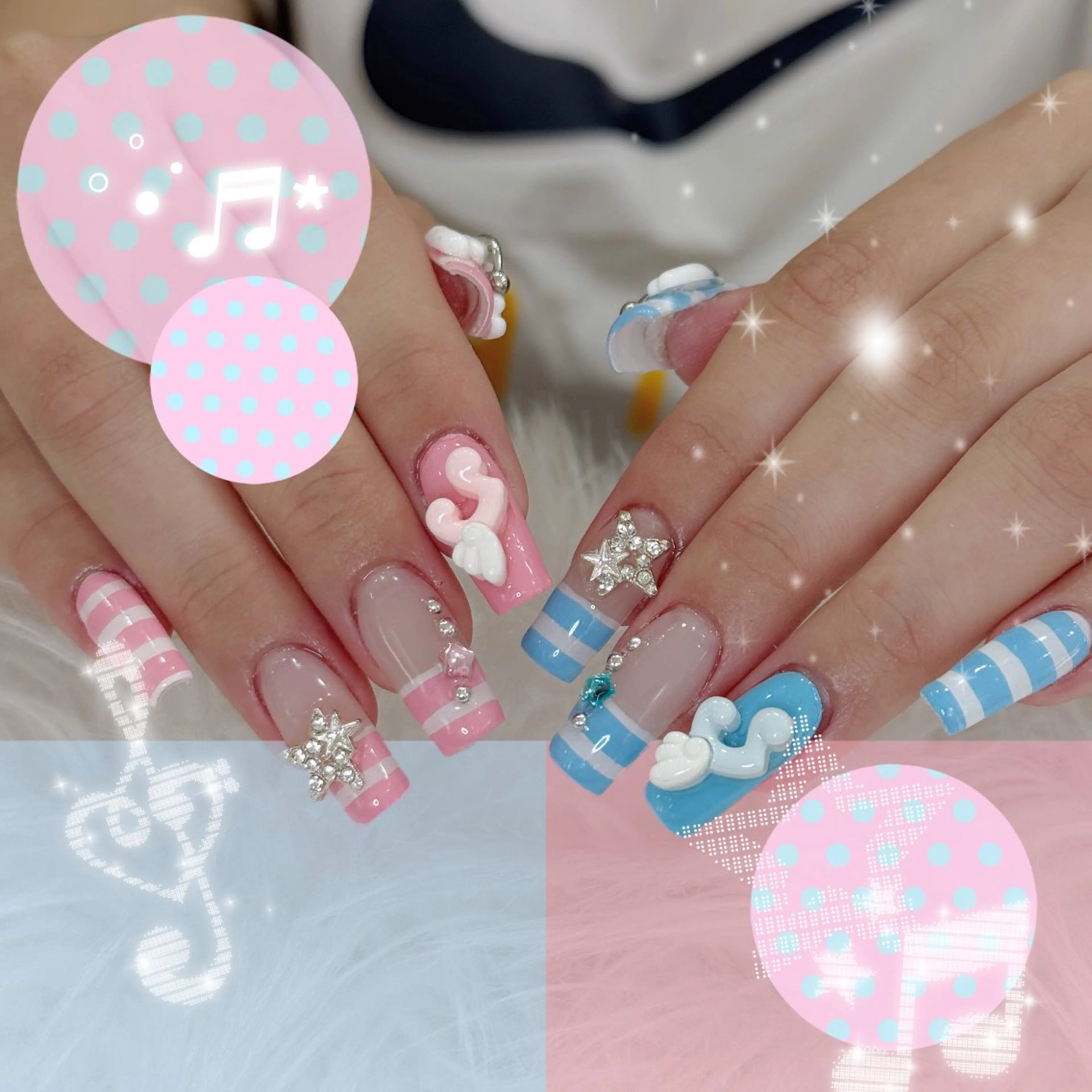 ネイル ハンドネイル ハンドケア 🎀うかん 🎀チップ長さ出しのネイルデザイン