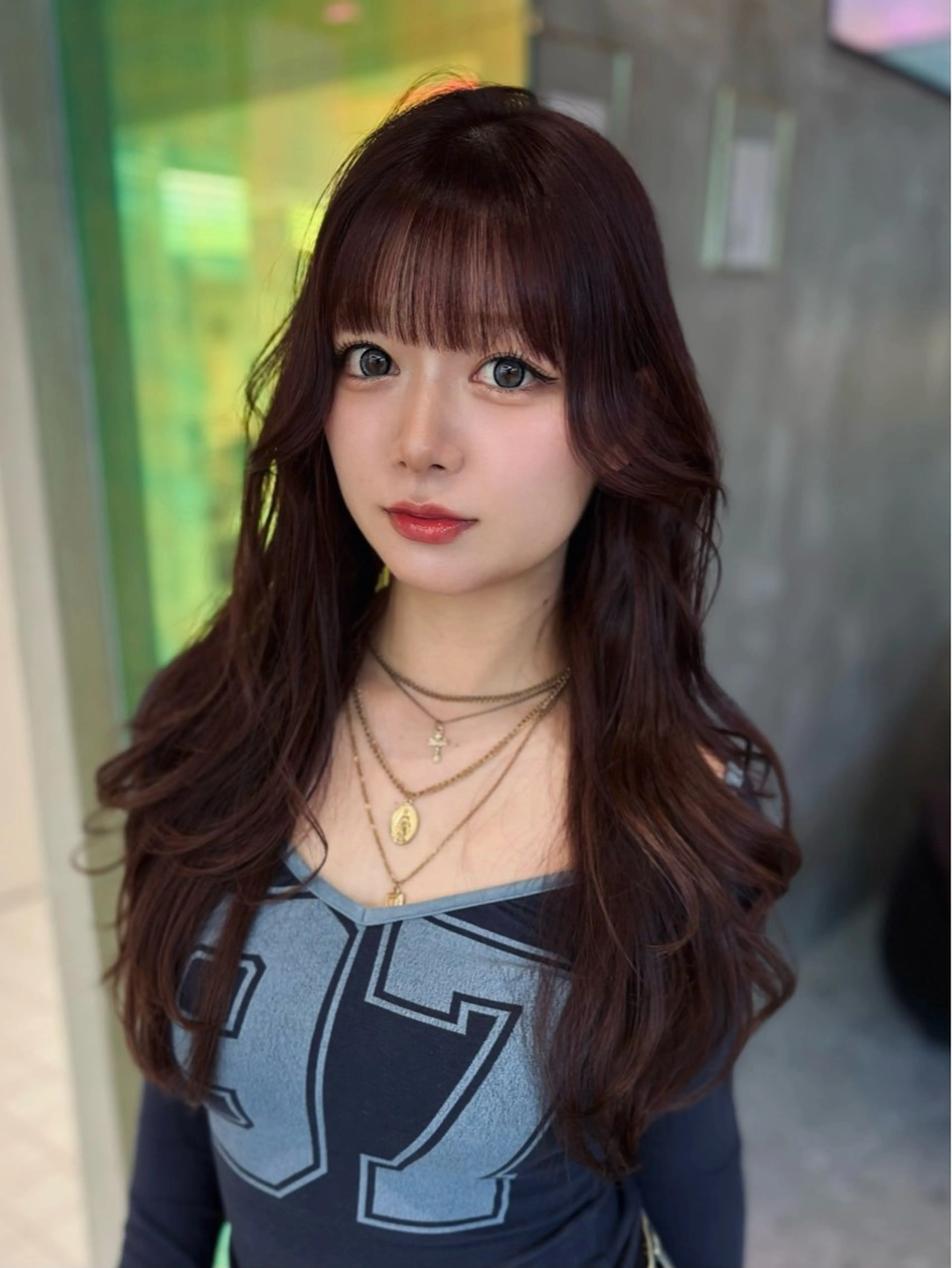 ロング カラー 透明感カラー トリートメント 色気レイヤースタイル 洒落色気ヘアマサトのヘアスタイル