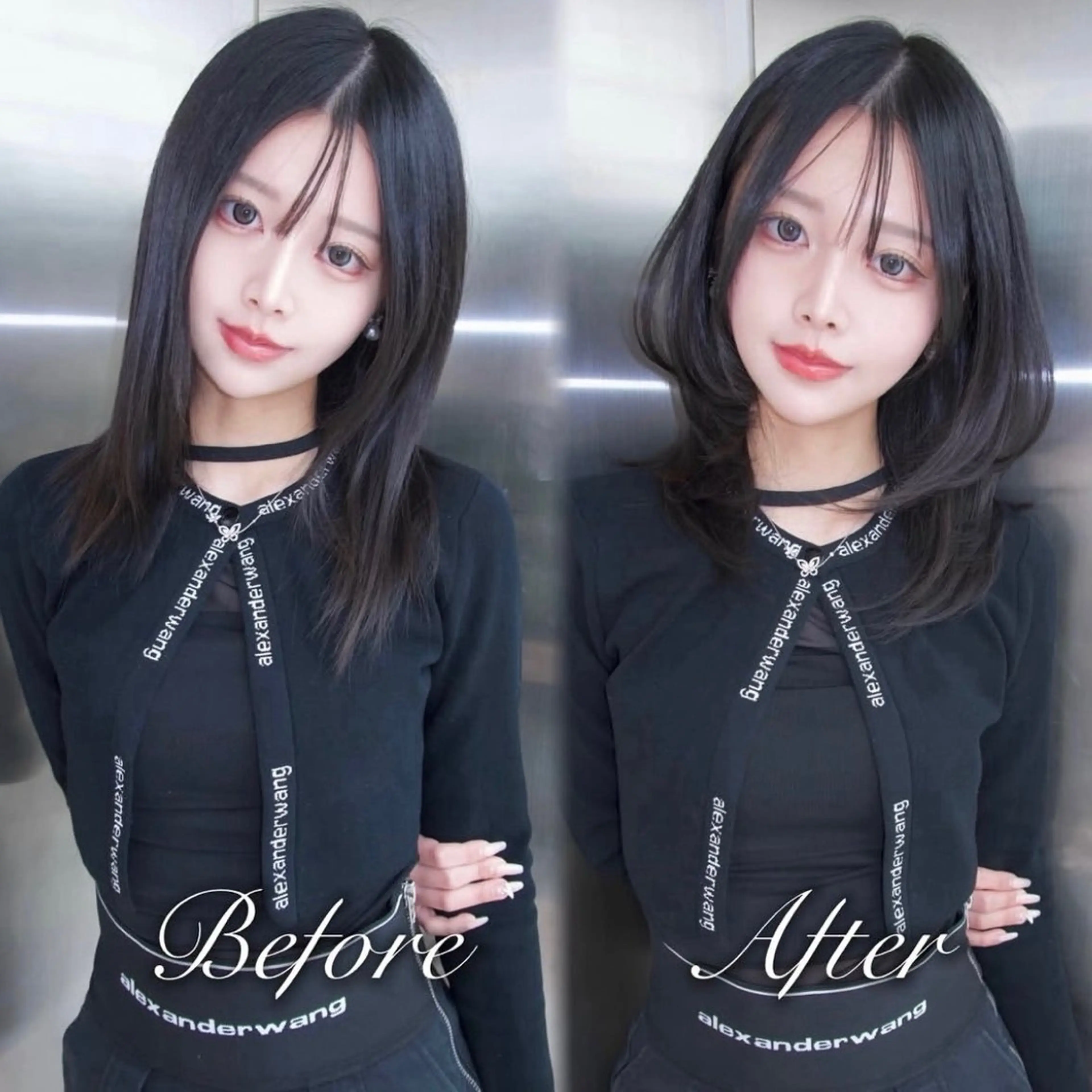 ロング カラー くびれヘア 顔周りカット ハイレイヤー 韓国風ヘア レイヤーカット カット ヘアカラー トリートメント Nao/ 大宮/レイヤーカットのヘアスタイル