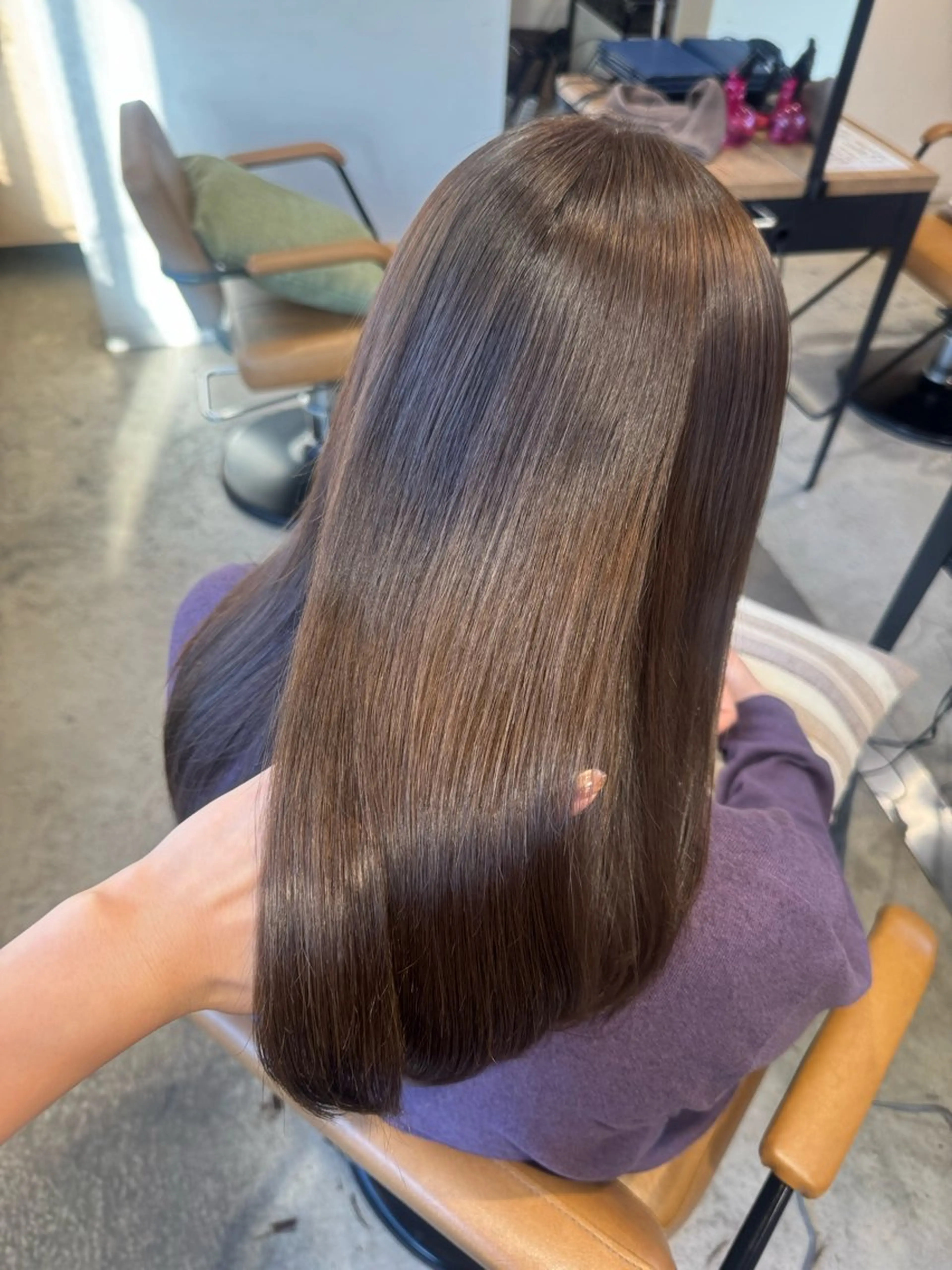 ミディアム カラー ヘアアレンジ 髪質改善 カット ヘアカラー 縮毛矯正 トリートメント ヘッドスパ 顔まわり/艶カラー/ 🤎himari🤎のヘアスタイル