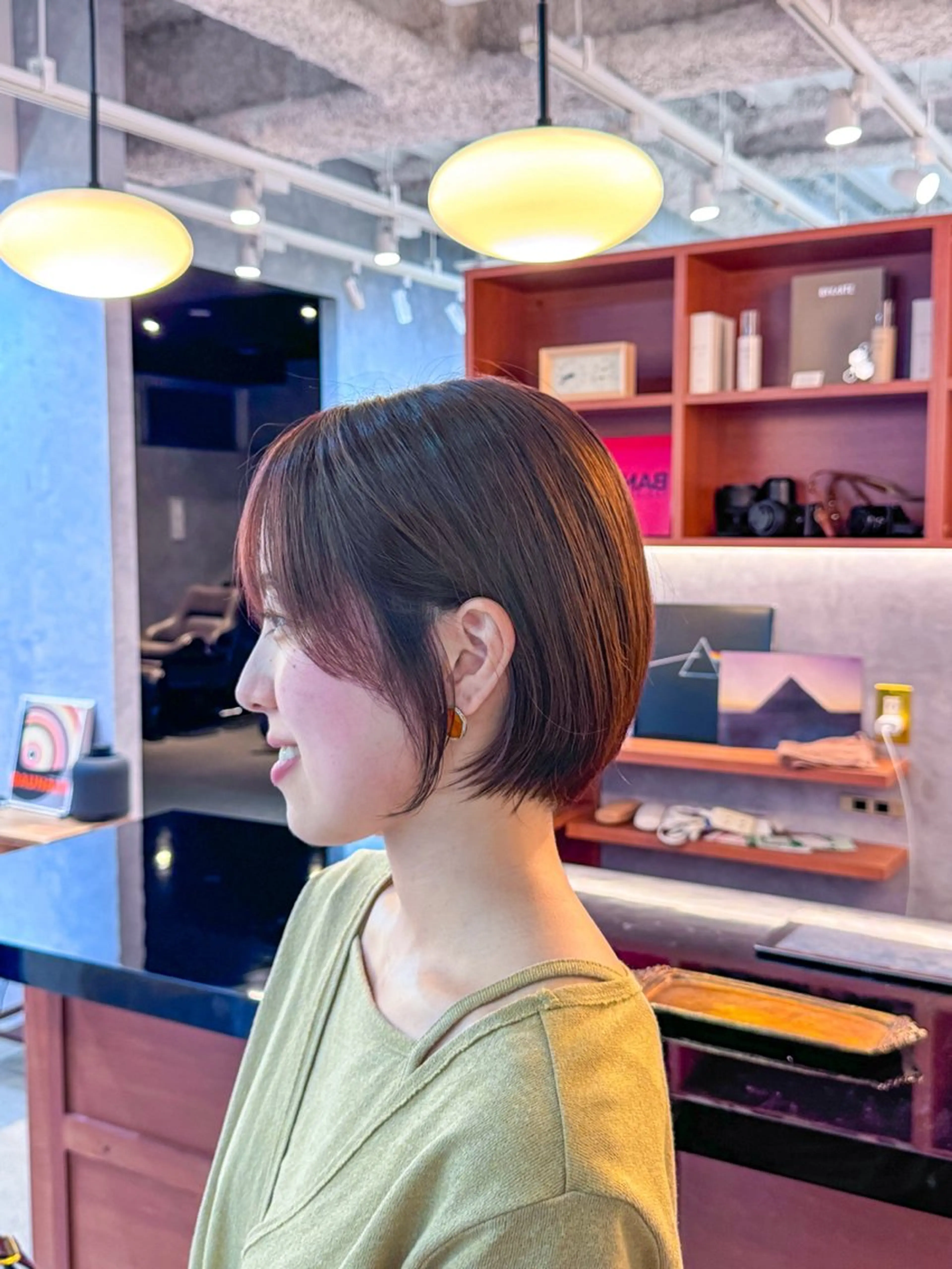 ショート カラー ショートボブ ブリーチ ブラウンカラー ケアブリーチ 透明感カラー 原颯希/ ボブ/ショートのヘアスタイル