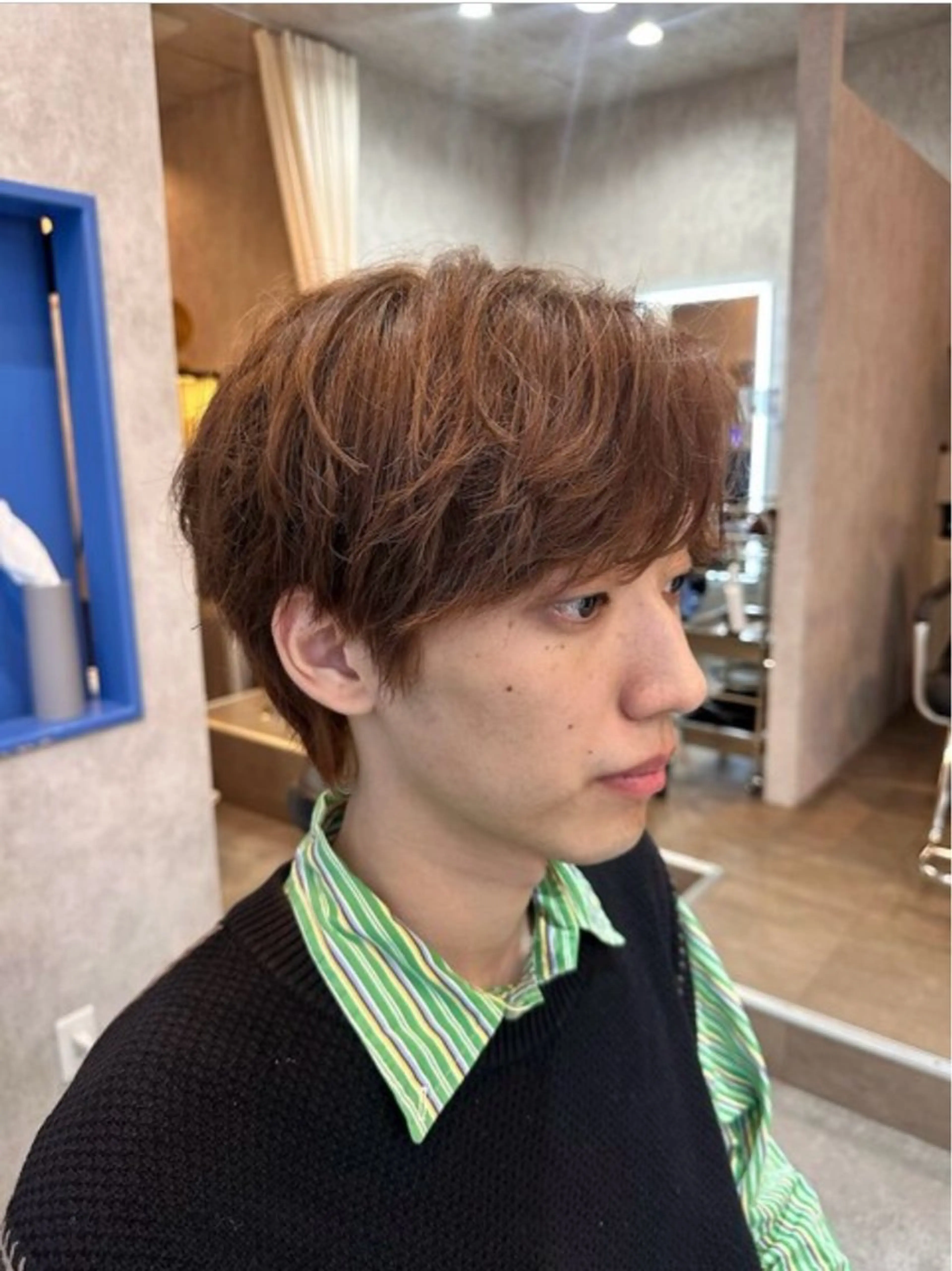 カラー メンズ ブラウンカラー 近藤 叶大のヘアスタイル