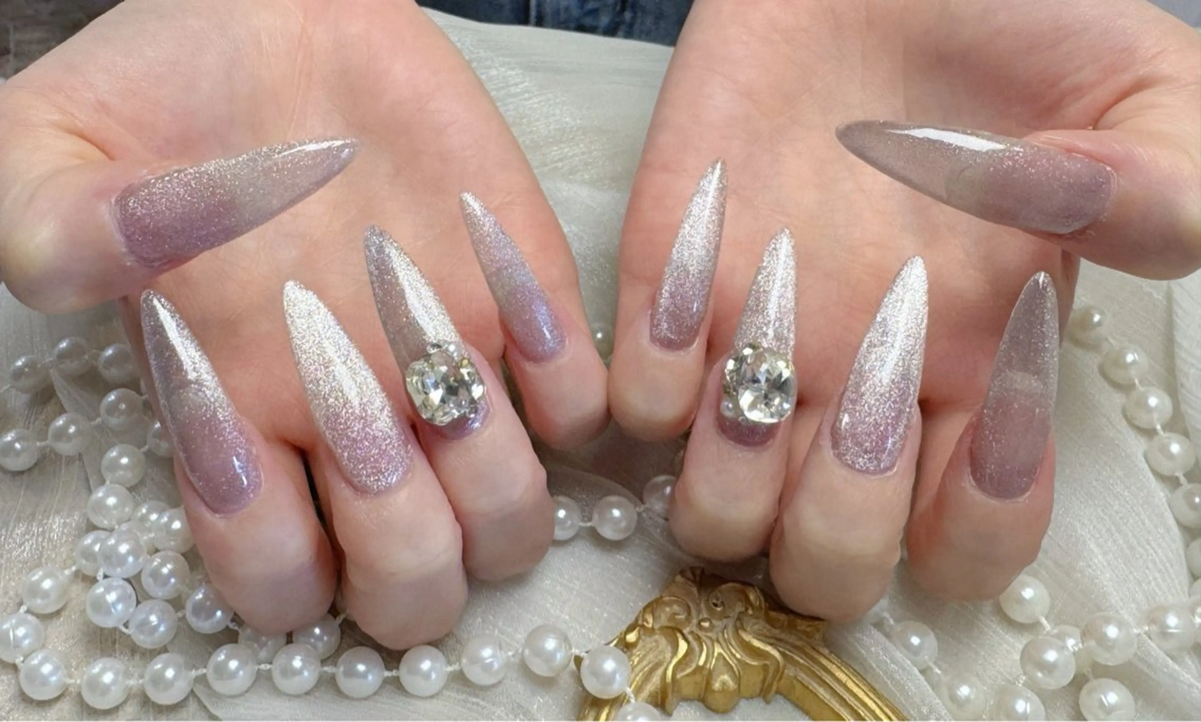 ネイル アートネイル フットネイル ジェルネイル ハート マグネットネイル Babarla Nailのネイルデザイン