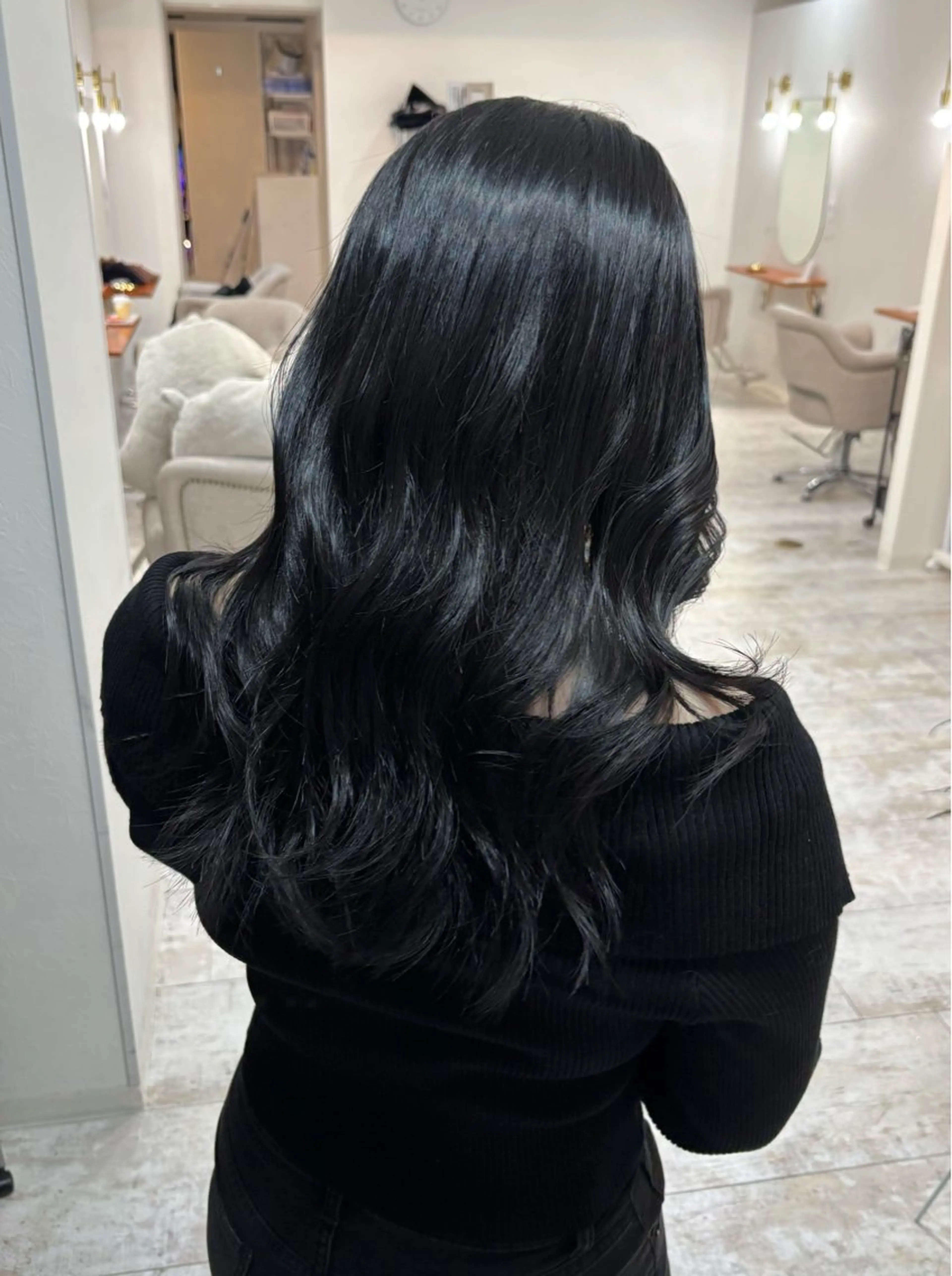 ロング カラー 黒髪 透明感カラー ヘアカラー piLLon mayuのヘアスタイル