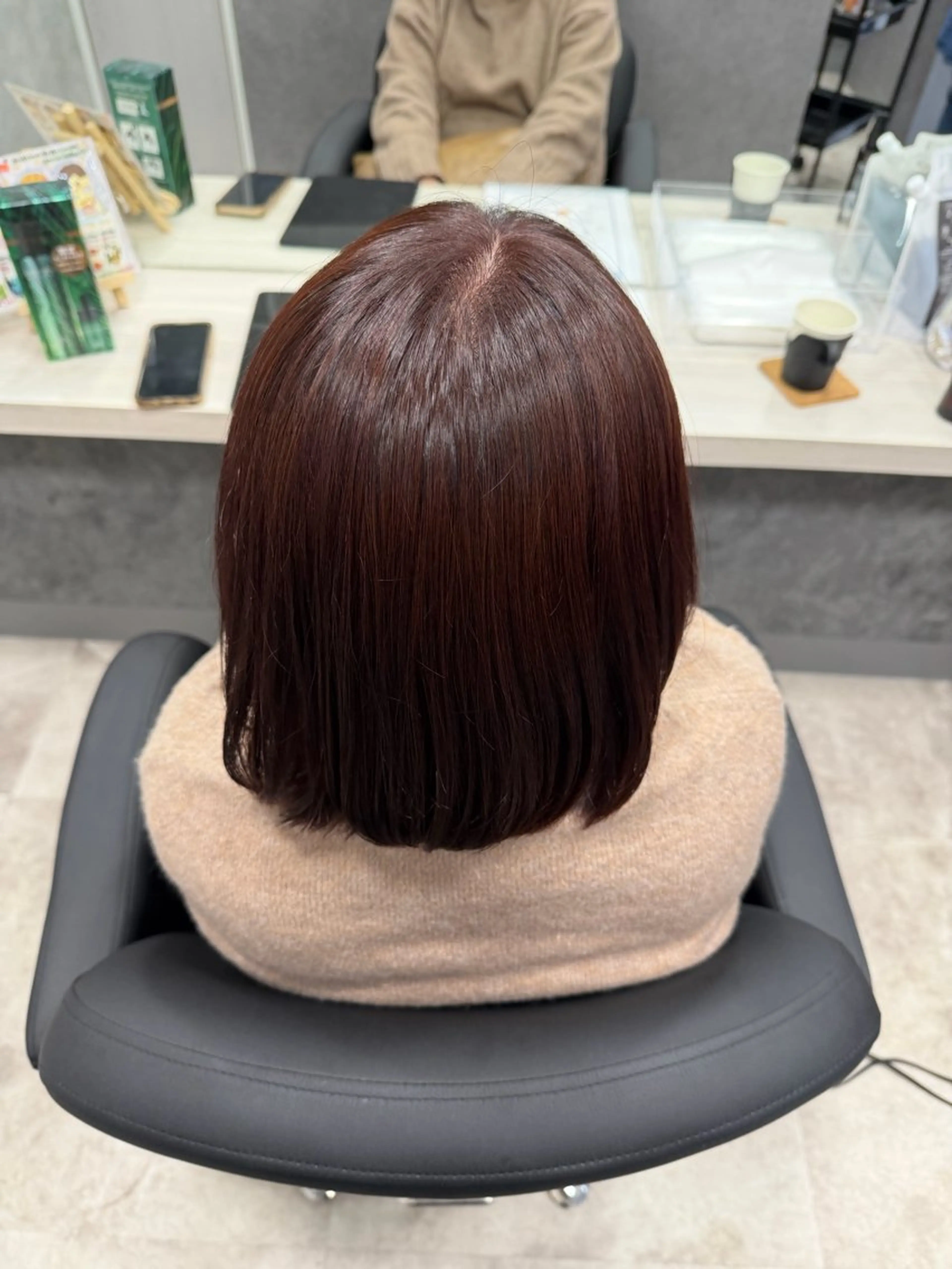 ミディアム カラー ピンクカラー ボブ トリートメント カット ヘアカラー ヘッドスパ 加藤 あおいのヘアスタイル