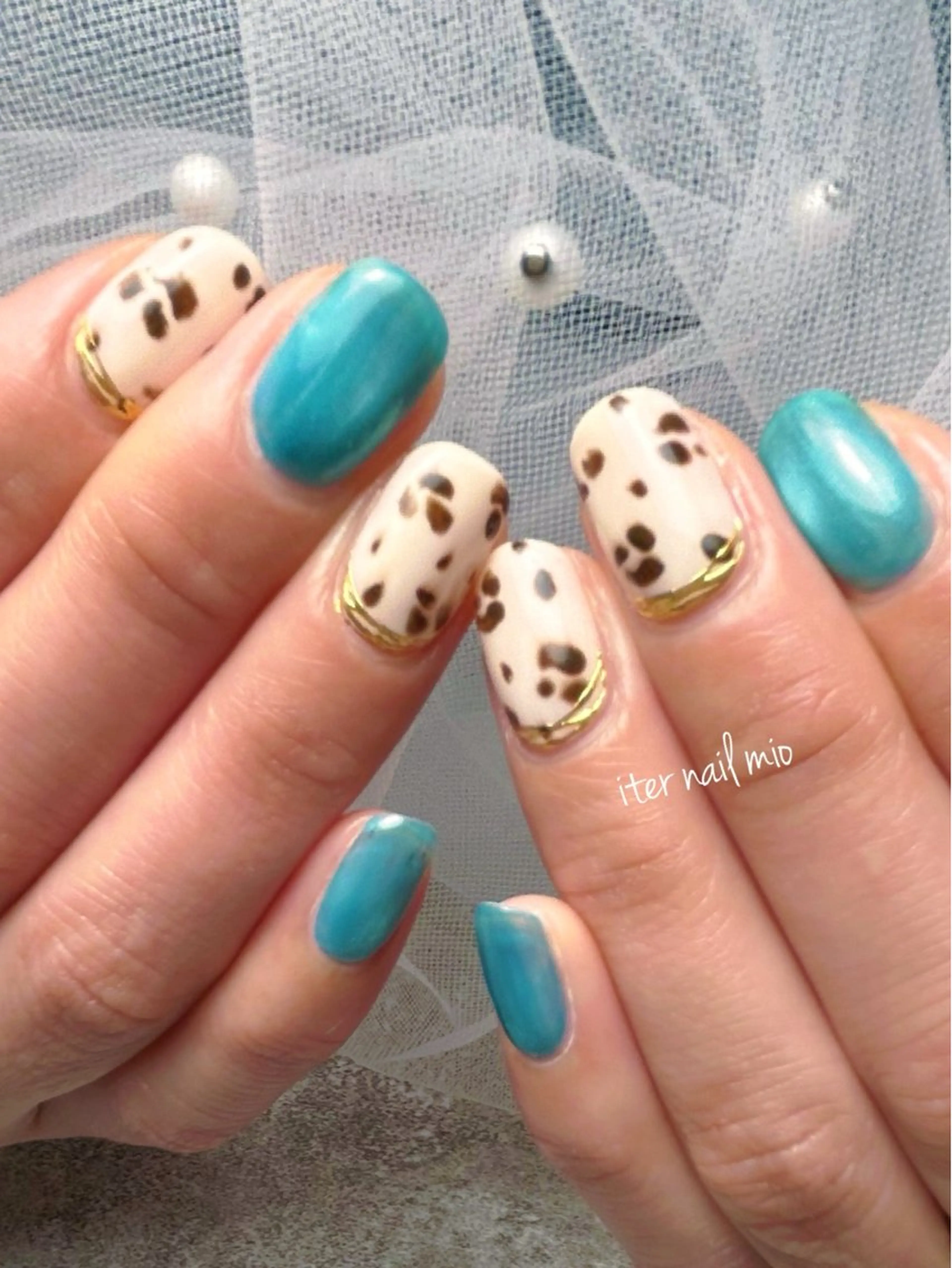 ネイル ブルー ハンドネイル ITER mioのネイルデザイン