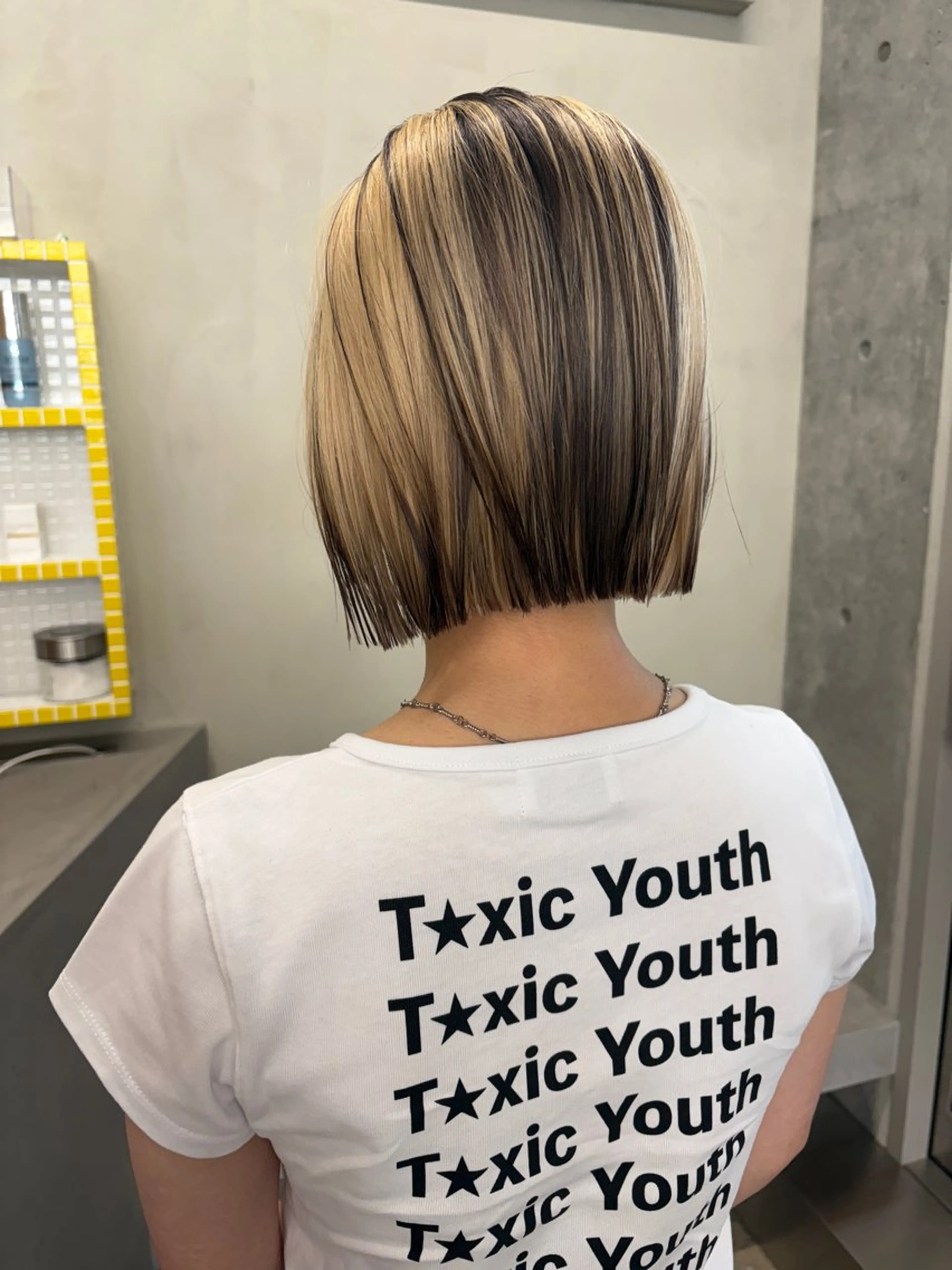 ショート カラー デザインカラー ボブ カット ヘアカラー トリートメント yuuna/ ハッシュカット🎀のヘアスタイル