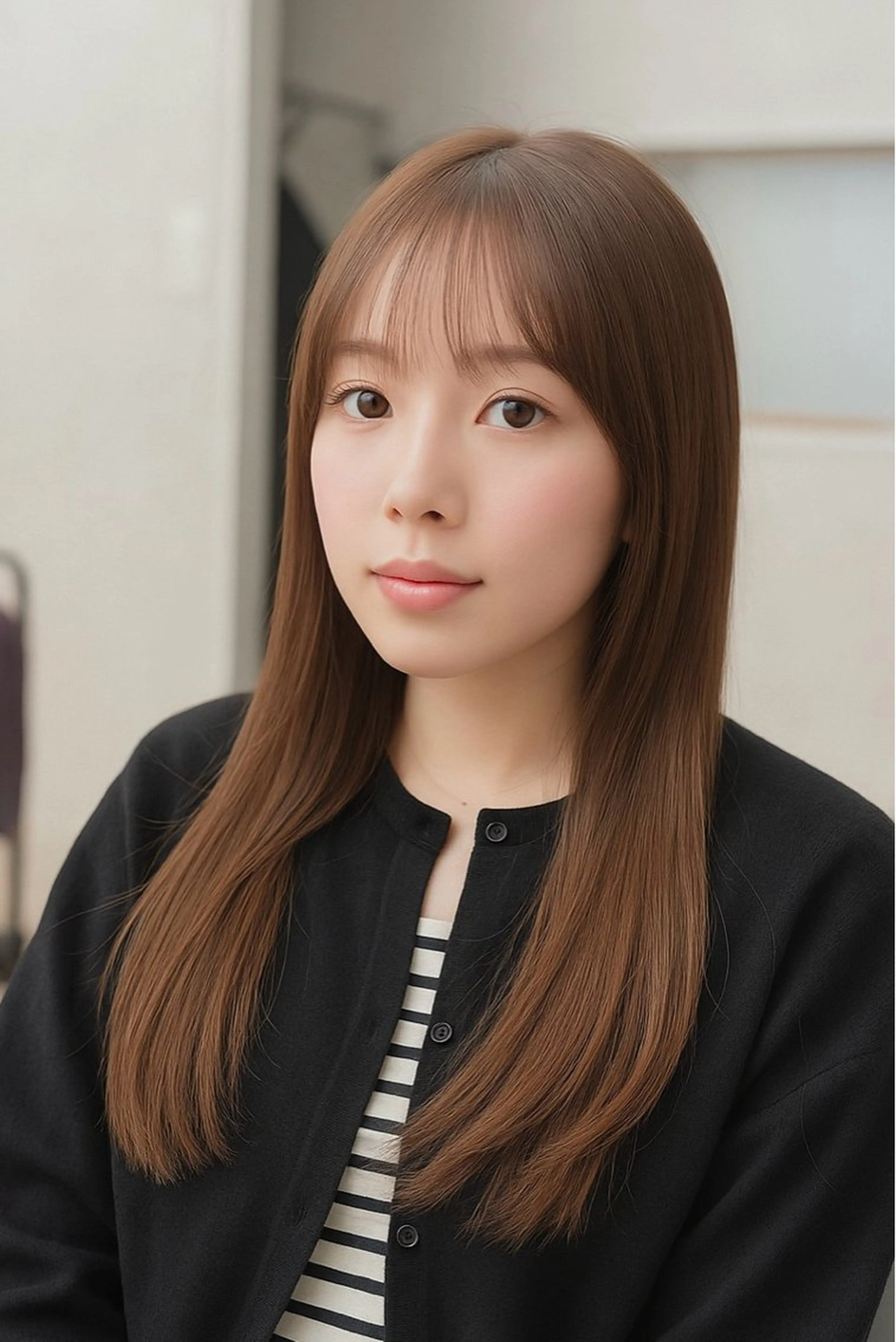 セミロング ヘアカラー トリートメント ✨レイヤーカット✨ 顔まわり✂️鎌倉楓麻のヘアスタイル