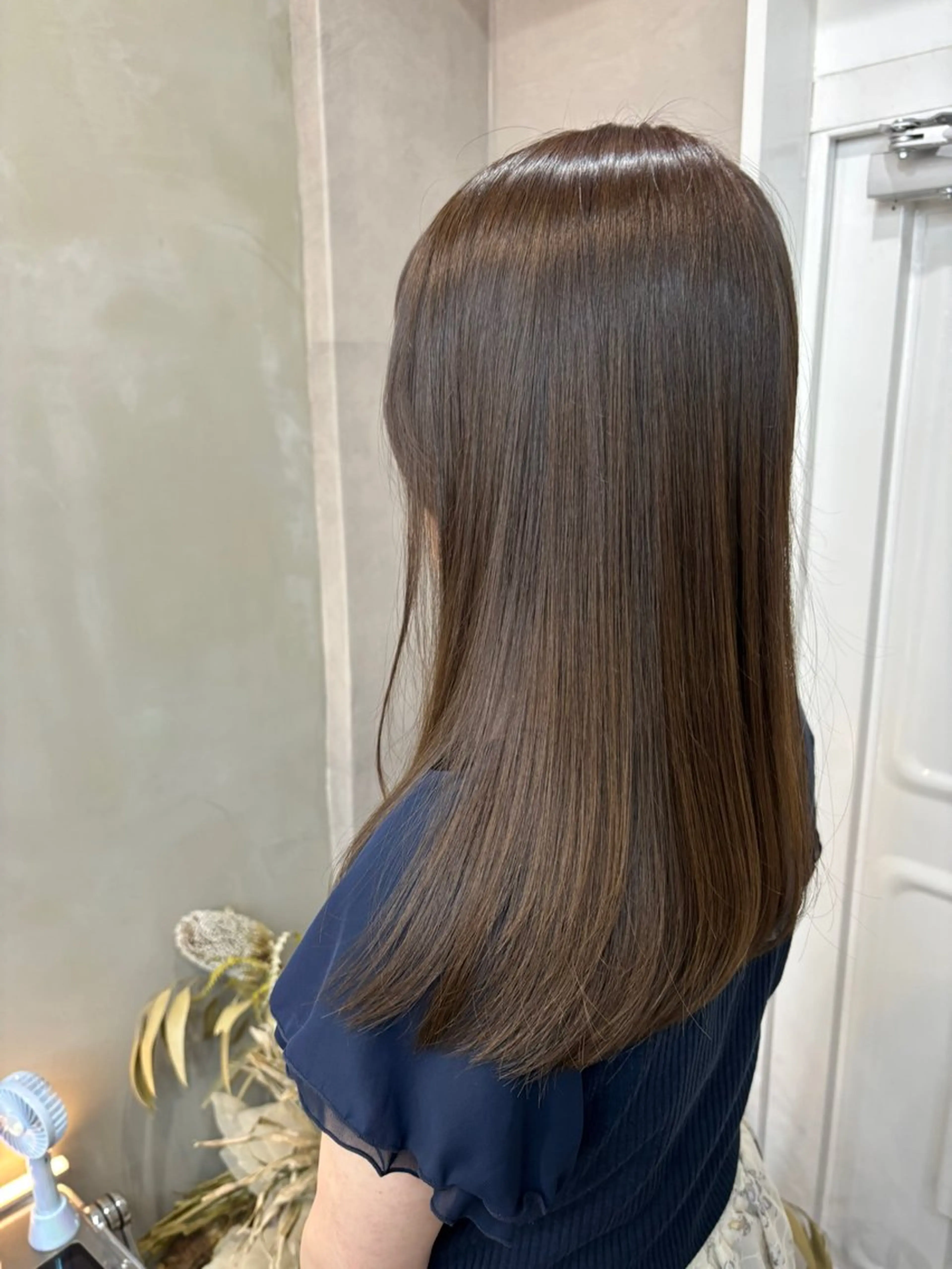 ロング 髪質改善 縮毛矯正 トリートメント 髪質改善ストレート/ ブリーチ／渋谷　福田のヘアスタイル