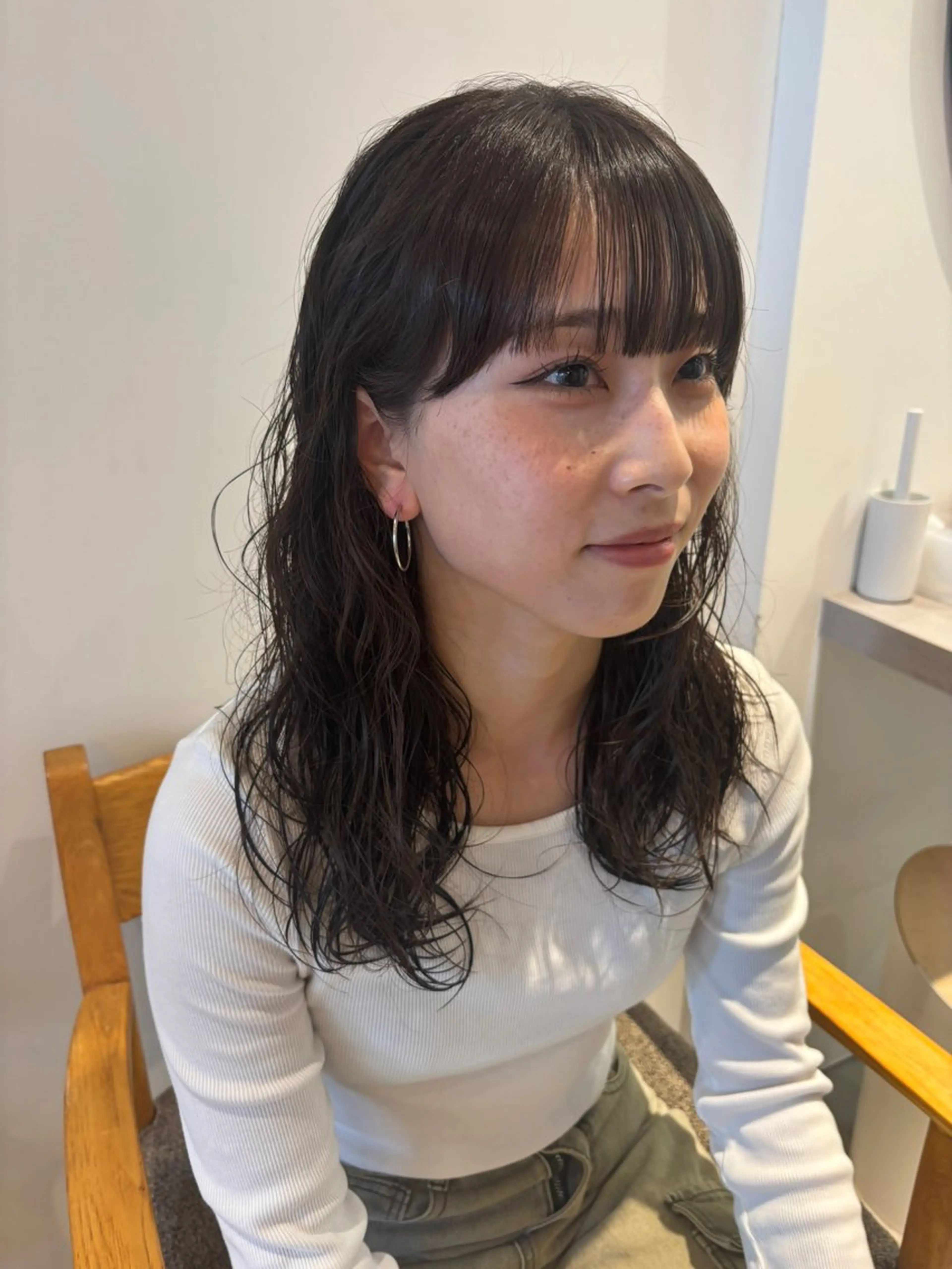 ミディアム パーマ ミディアムパーマ ニュアンスパーマ 🫧nari🫧 谷町 大阪のヘアスタイル