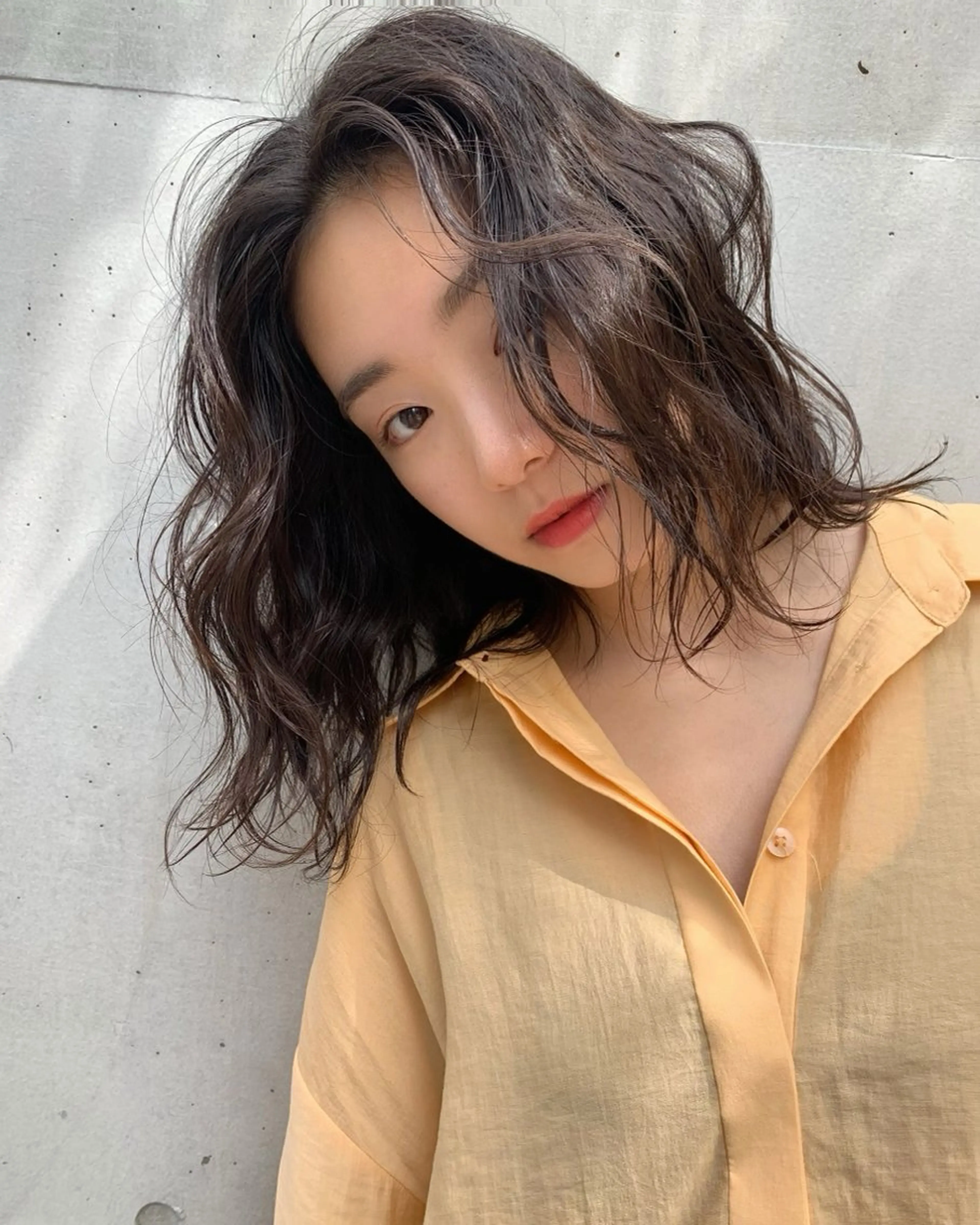 ミディアム カラー カット ヘアカラー トリートメント kana🍃newi 京橋/透明感カラーのヘアスタイル