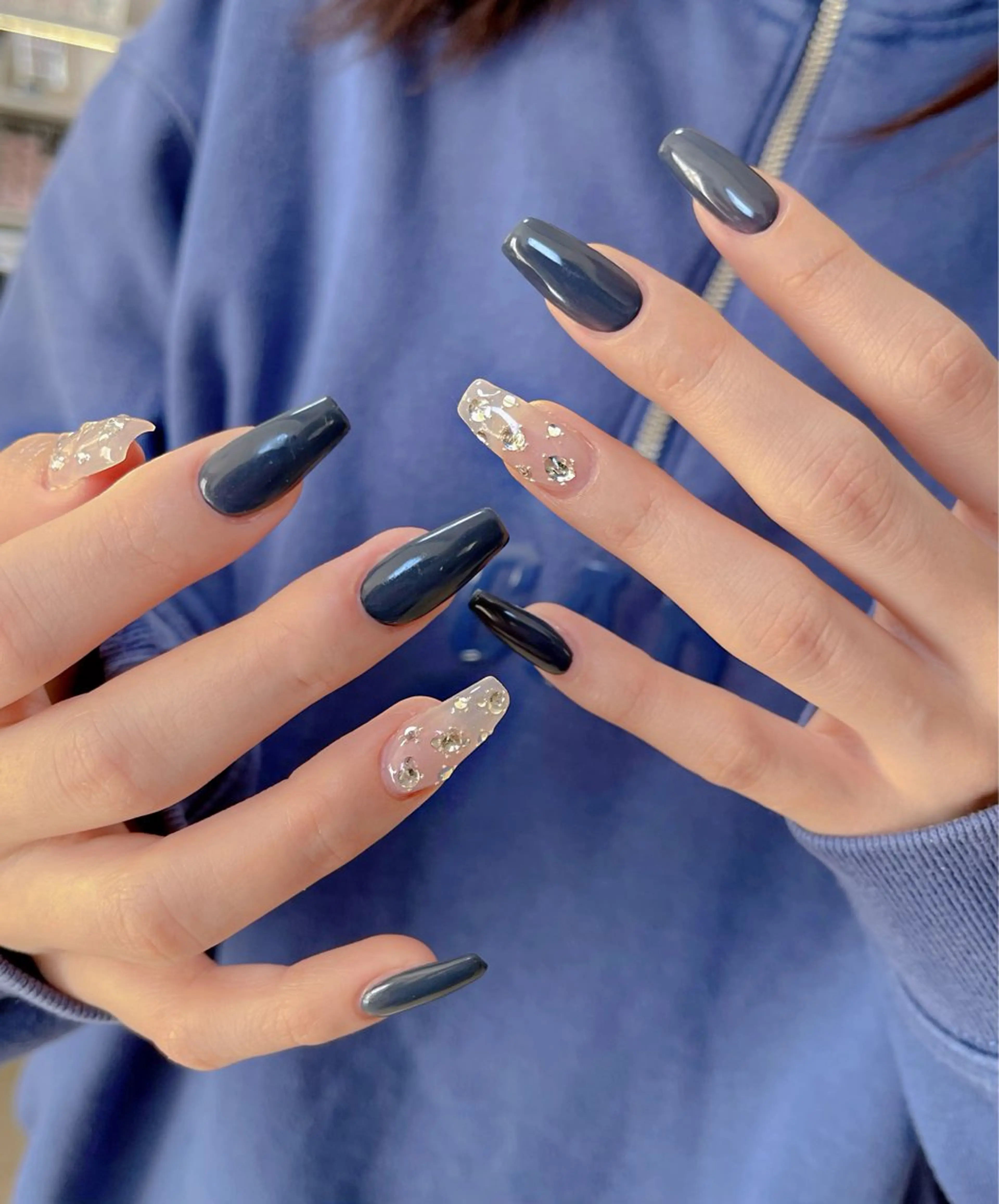 ロング めぐみのネイルサロン スタッフ練習のネイルデザイン