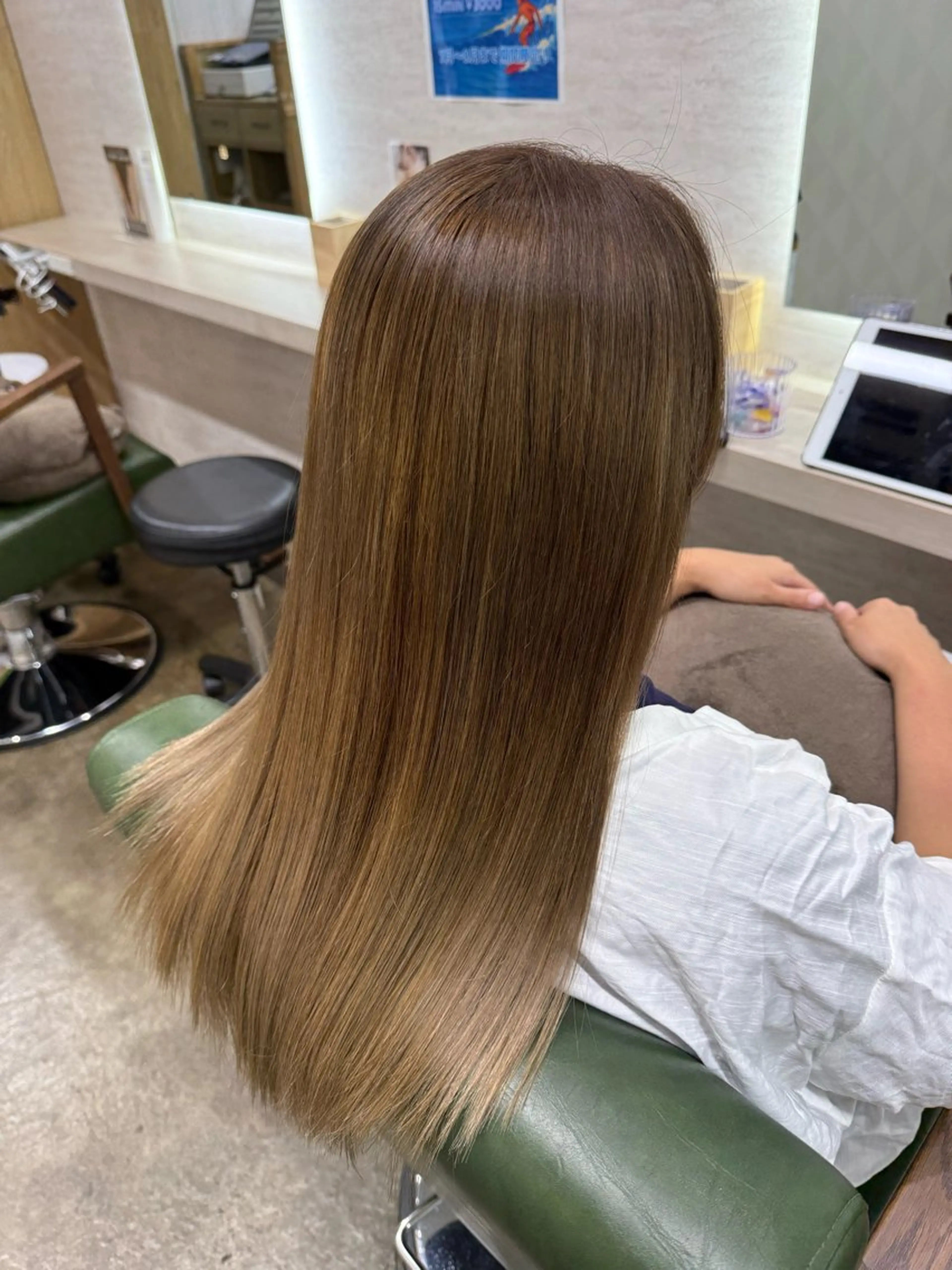 ロング カラー ハイライトカラー ボブ ハイライト 髪質改善 縮毛矯正 カット トリートメント 縮毛矯正/ /関内/あべももこのヘアスタイル