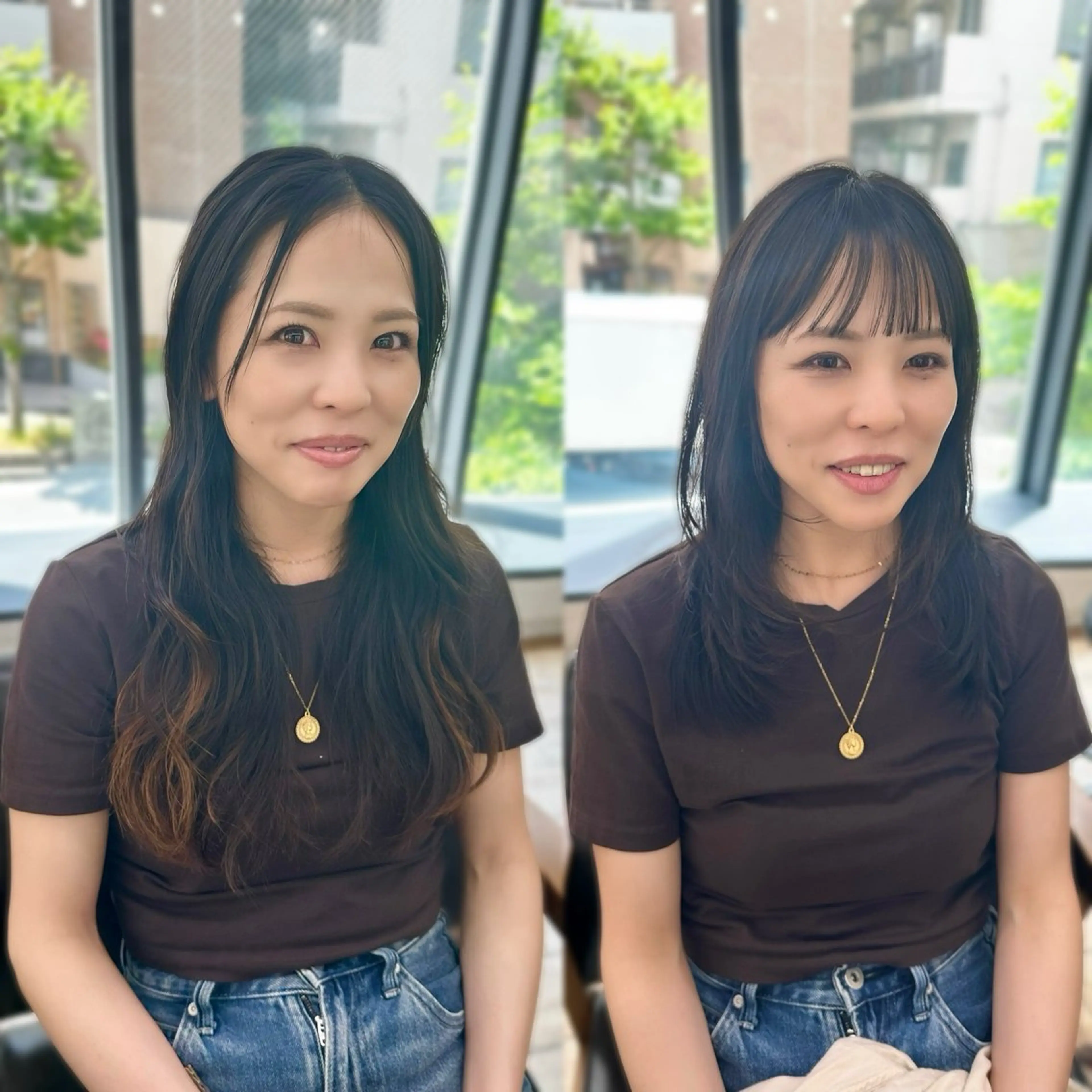 セミロング カラー パーマ ヘアアレンジ メンズ キッズ カット 縮毛矯正 レイヤーカット/顔周 りカット/縮毛矯正のヘアスタイル