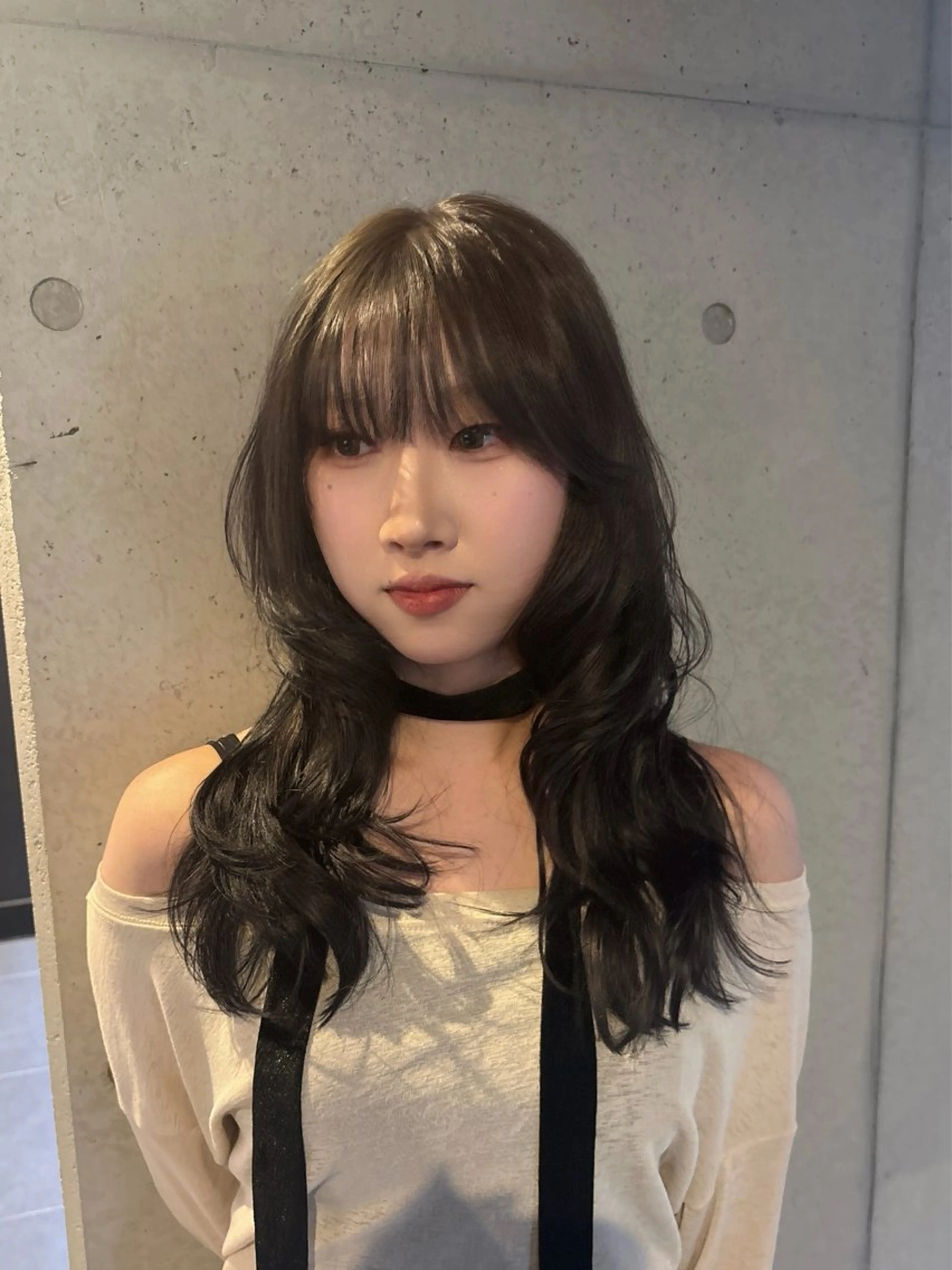 セミロング カラー カット ヘアカラー トリートメント 韓国ヘア/wカラー レイヤー/RIN🎀のヘアスタイル