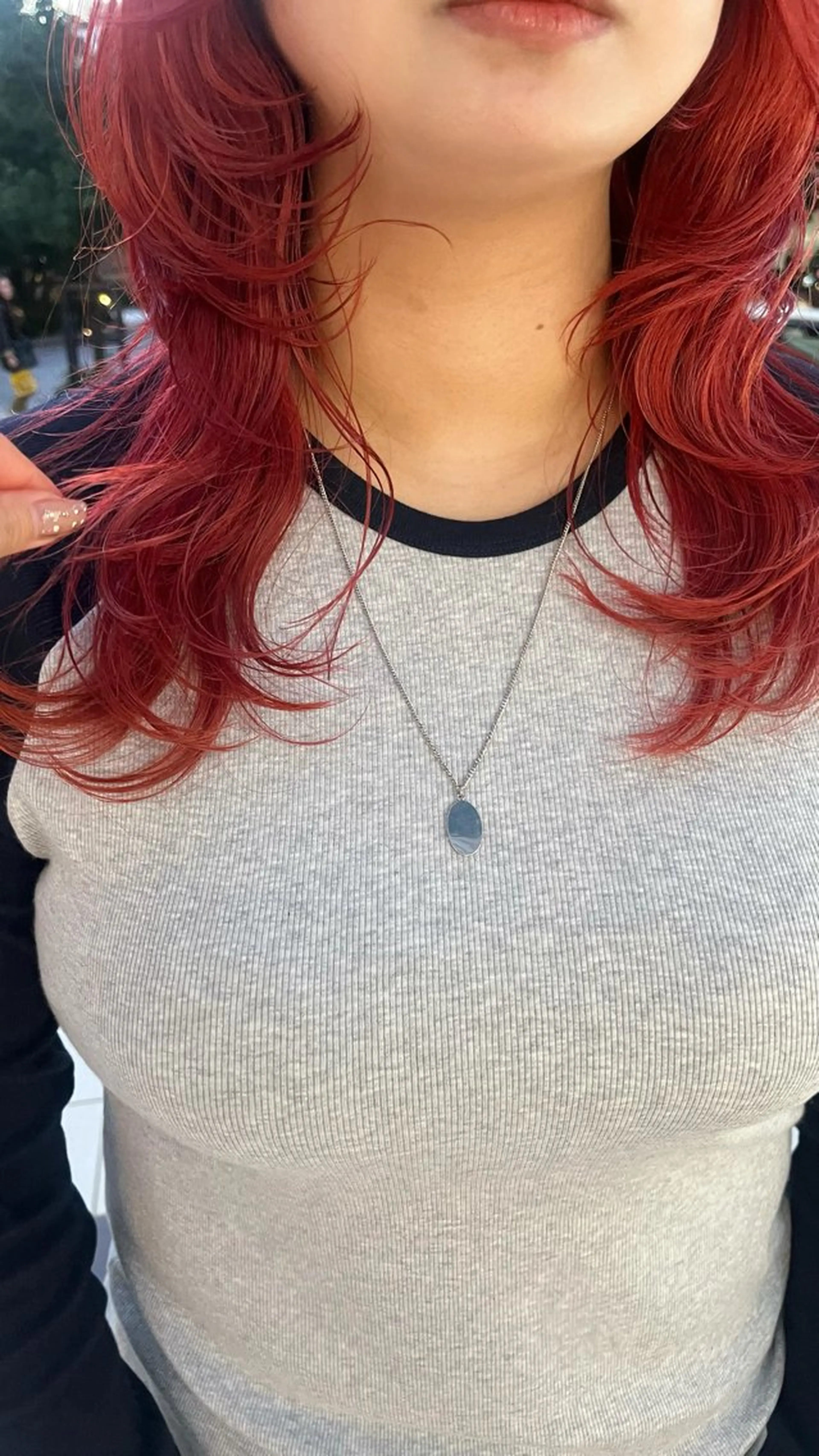 セミロング 柔らかい艶暖色 レイヤー🫧姫汝のヘアスタイル