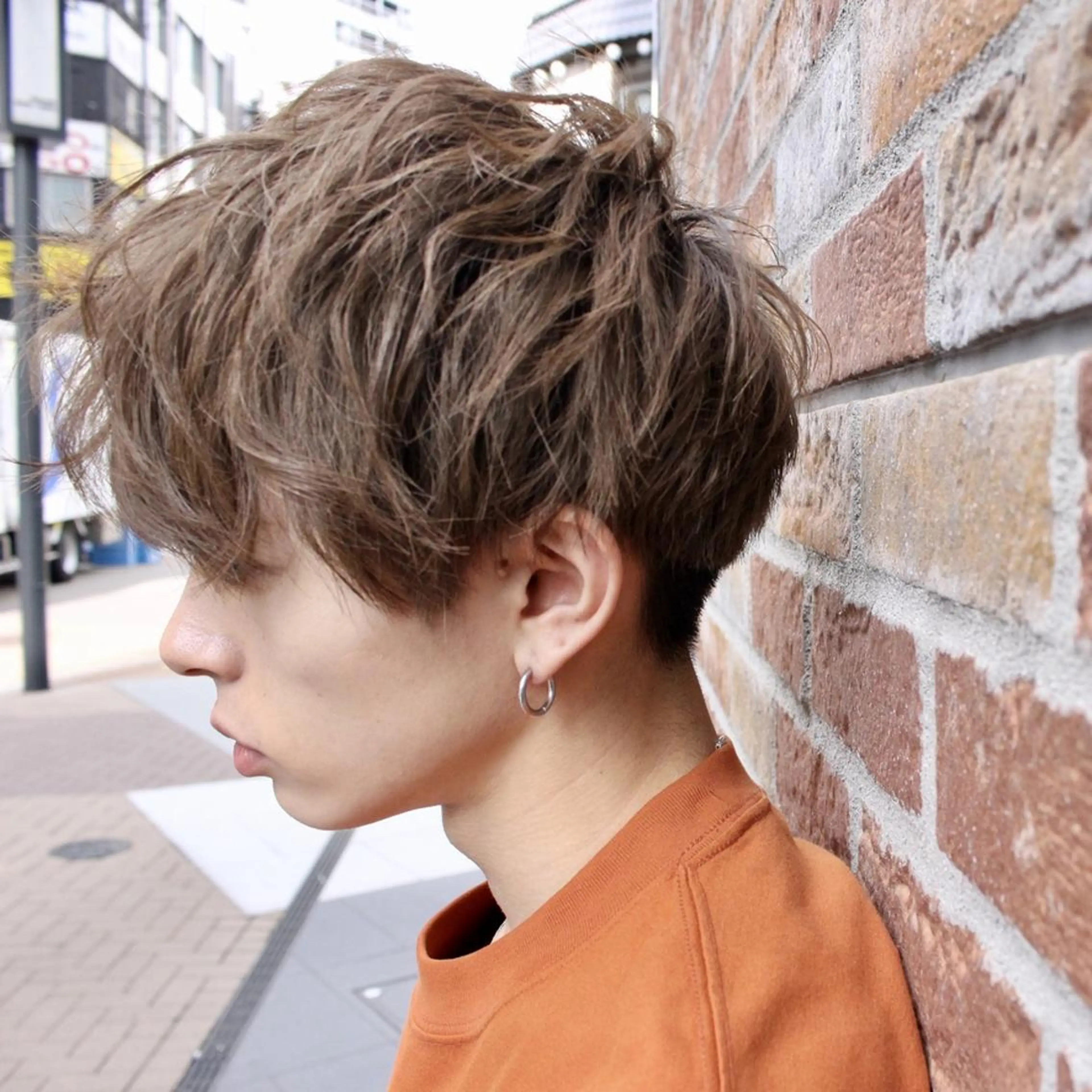 メンズ パーマ センターパート カルマパーマ マッシュ メンズパーマ ツーブロック カット N° anfeel 渋谷🪞🫧のヘアスタイル