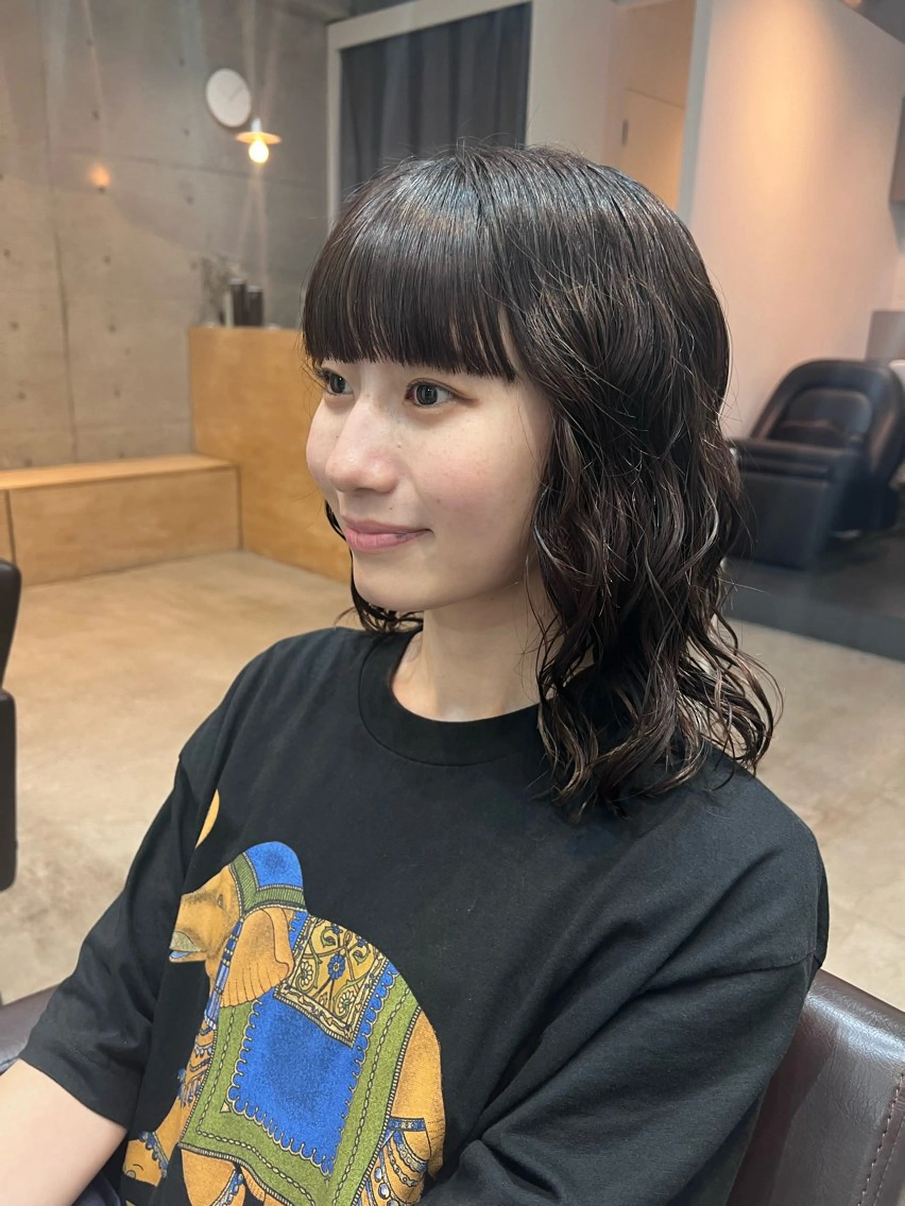 セミロング カット パーマ トリートメント デジタルパーマ/ ウェーブパーマ/神野のヘアスタイル