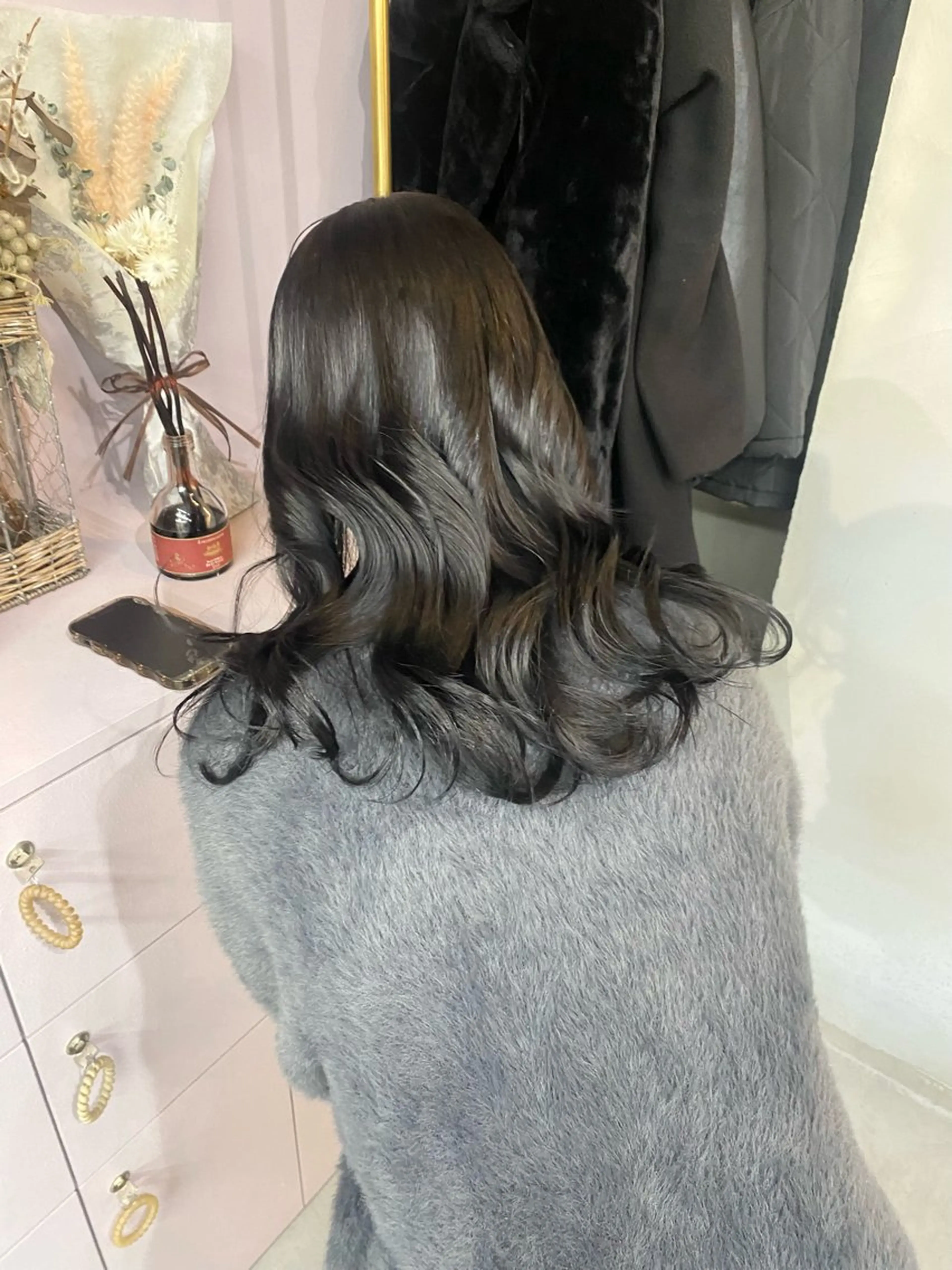 セミロング カラー カット ヘアカラー トリートメント 前橋 姫奈のヘアスタイル