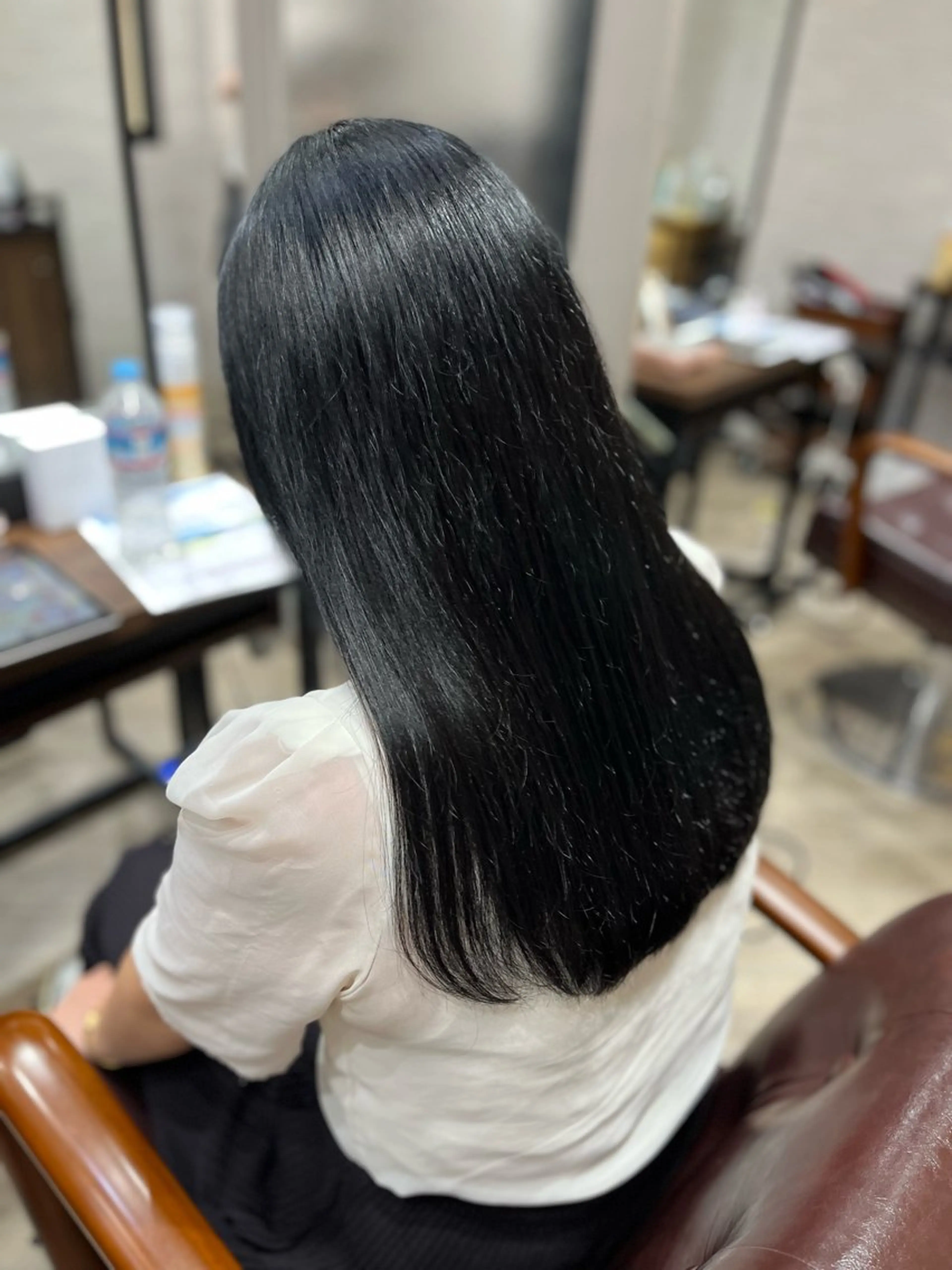 ロング カラー 黒髪 グレージュ カット ヘアカラー トリートメント 🫧ぷる艶カラー🫧 Yuubi🦩のヘアスタイル