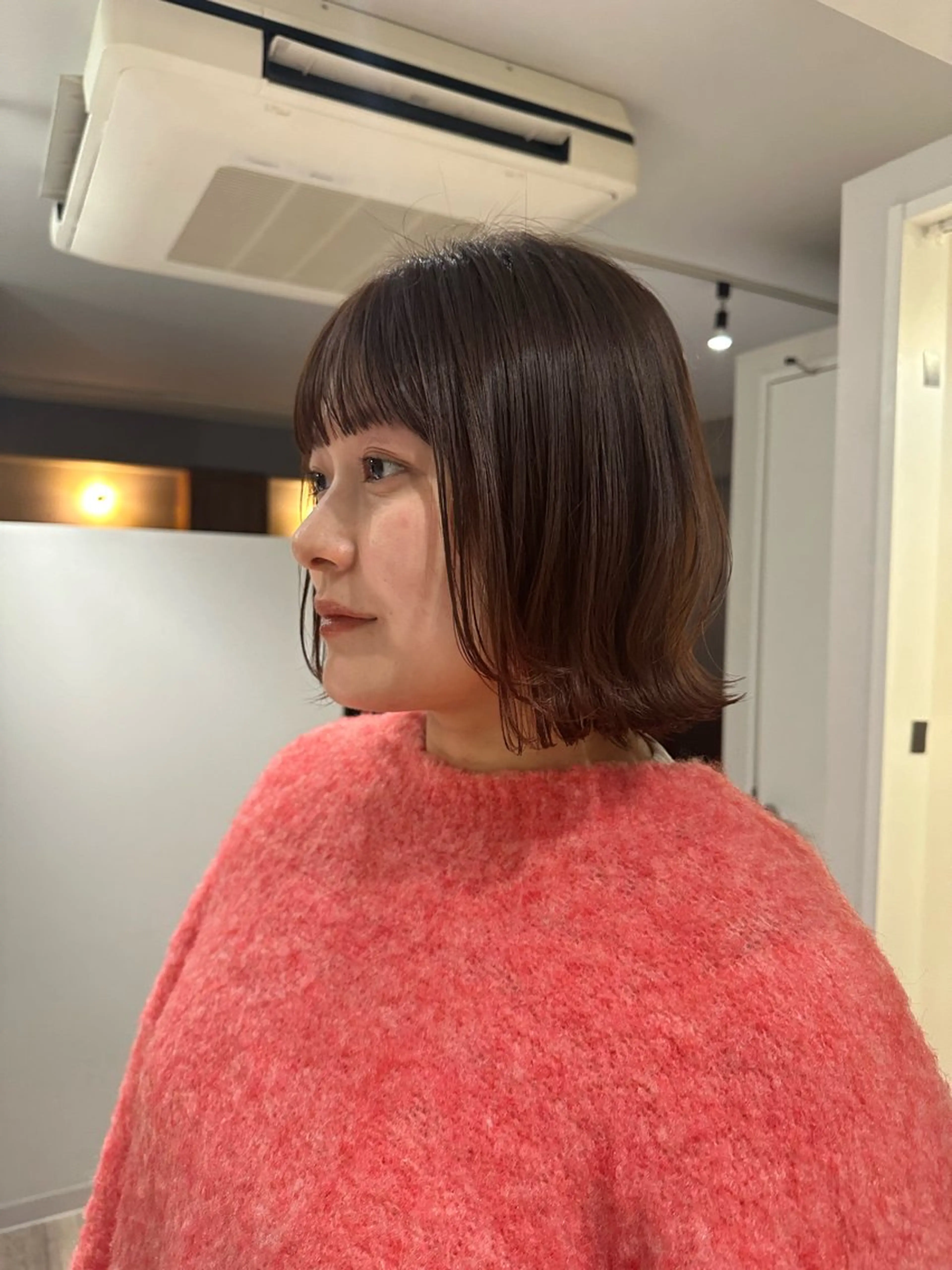 ミディアム レイヤーカット カット ヘアカラー トリートメント 山本 菜月のヘアスタイル