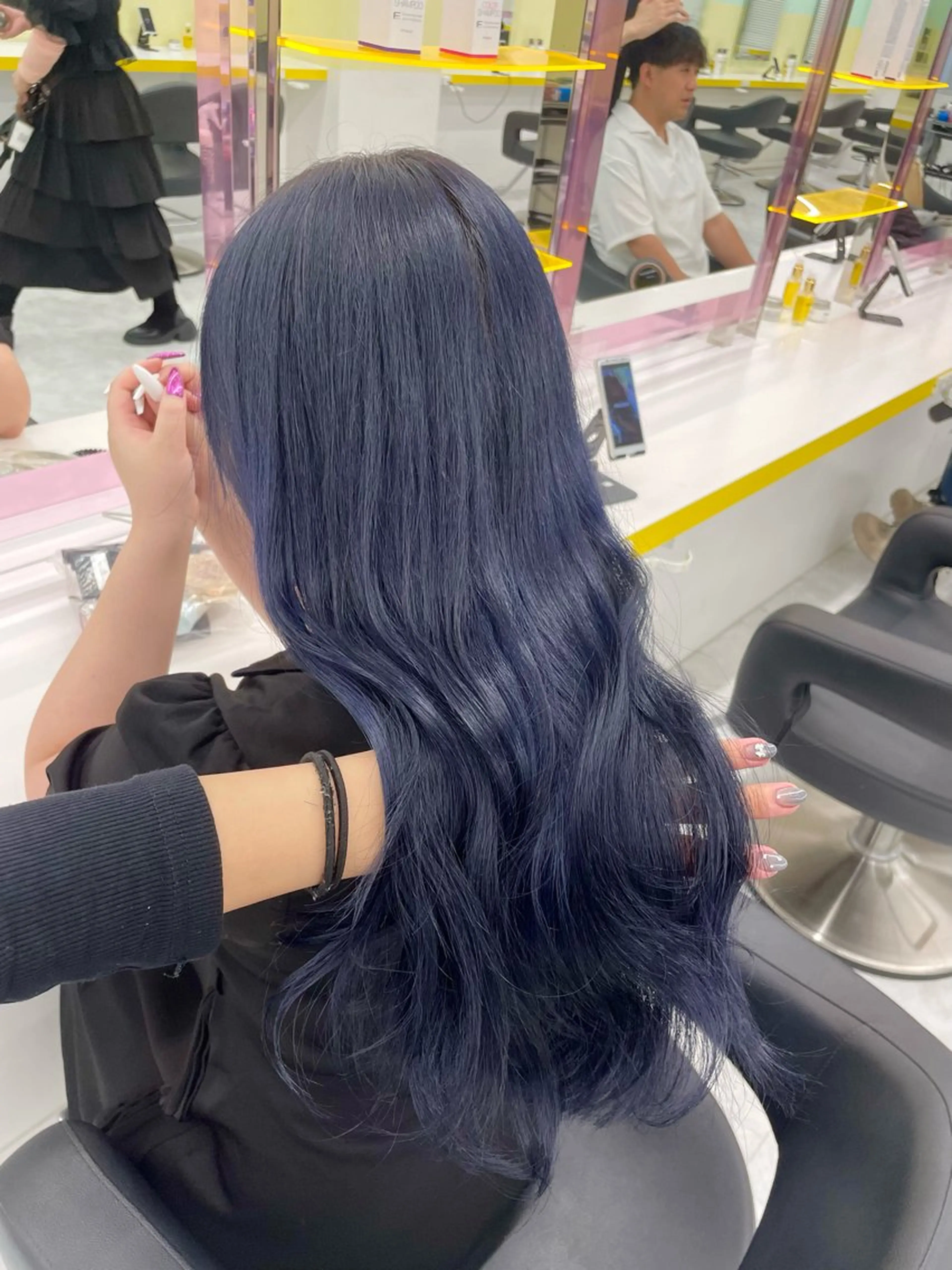 ロング カラー ヘアカラー トリートメント ヘッドスパ ヘアセット 🦋色落ち綺麗カラー メンズYUZU🦋‪のヘアスタイル