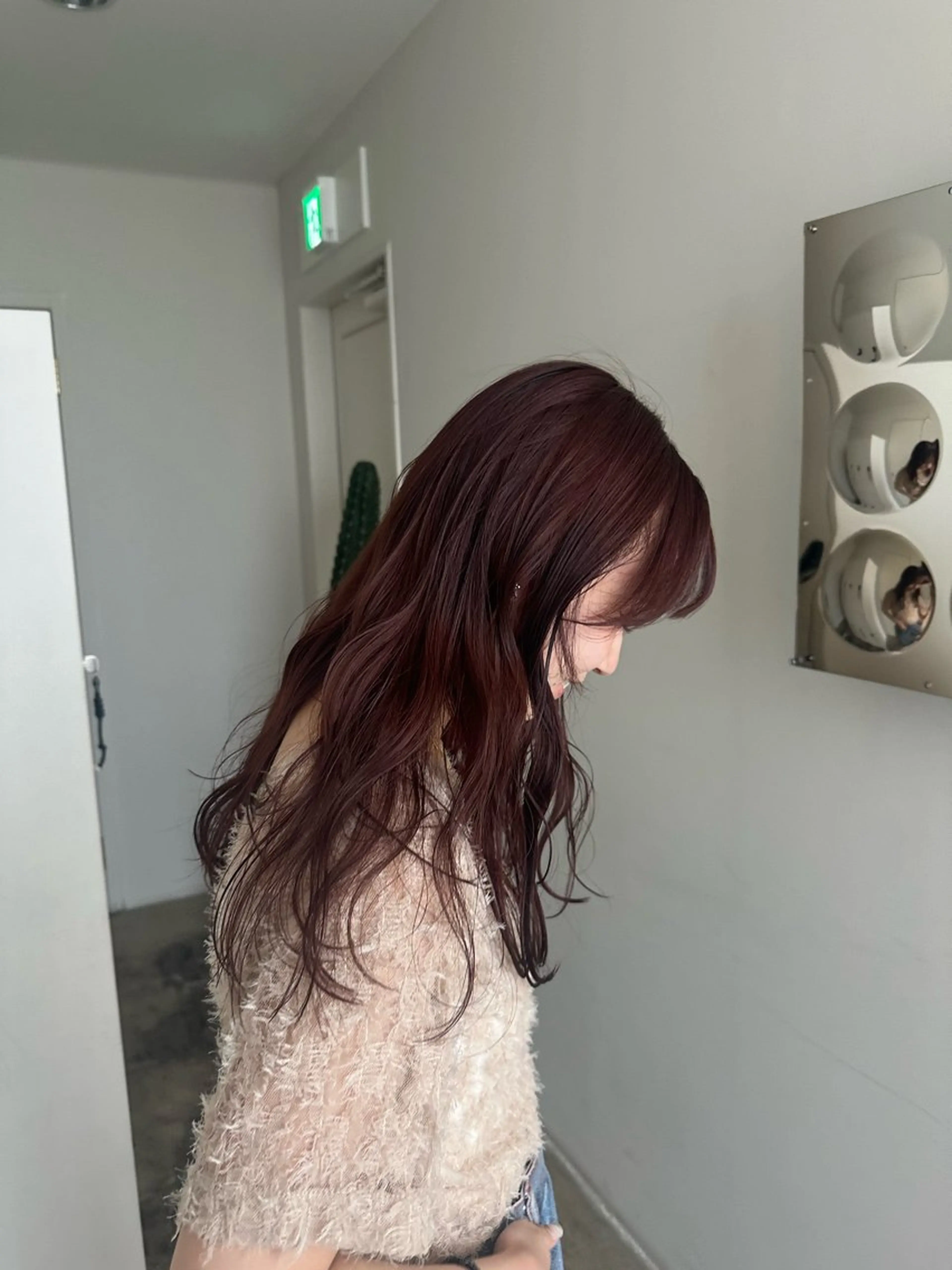 カラー ボルドーカラー ピンクカラー Haruna ハルナのヘアスタイル