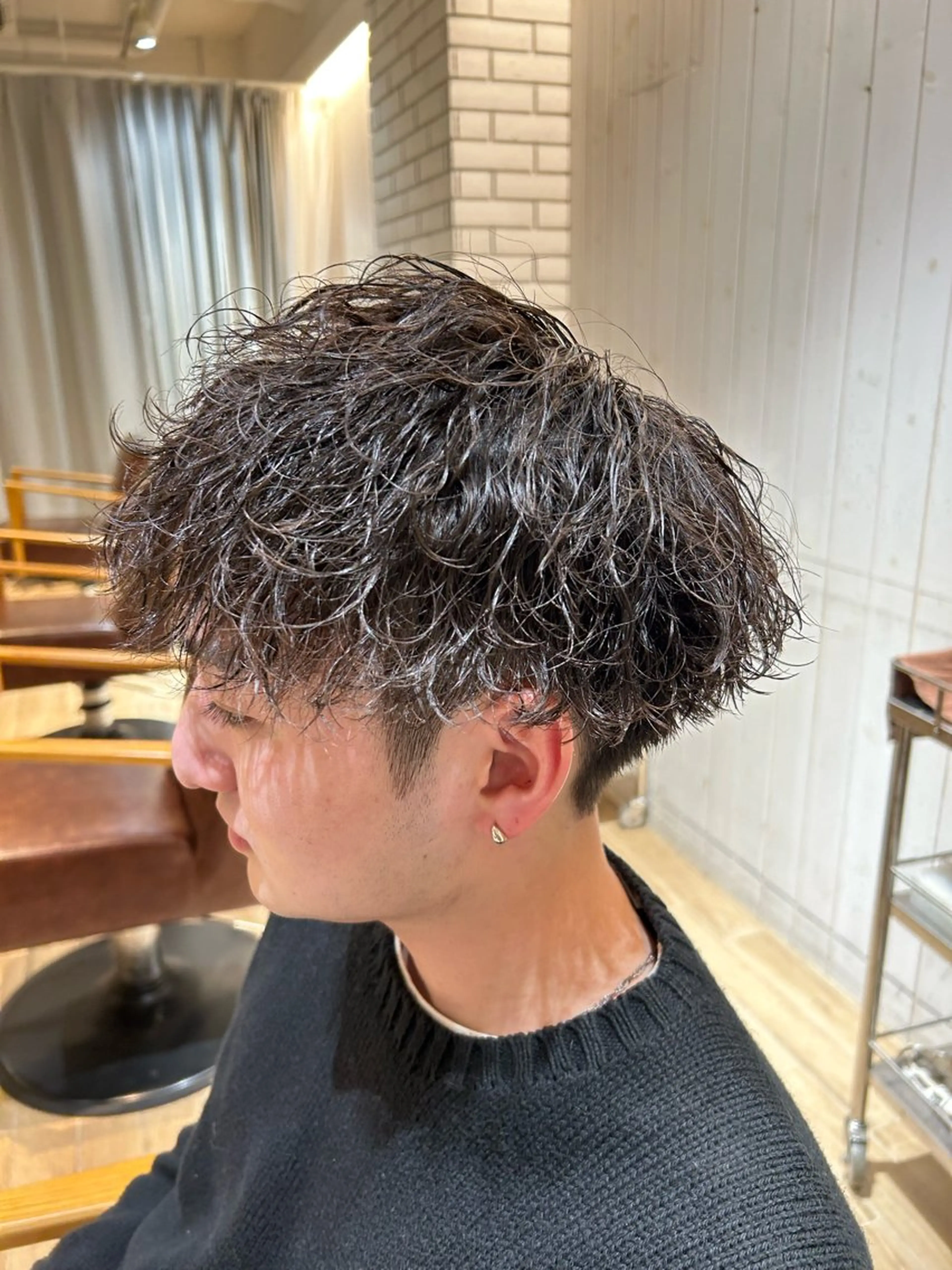 パーマ メンズ メンズパーマ 波巻きパーマ カット パーマ メンズ/パーマ/ 目黒/オノザトのヘアスタイル