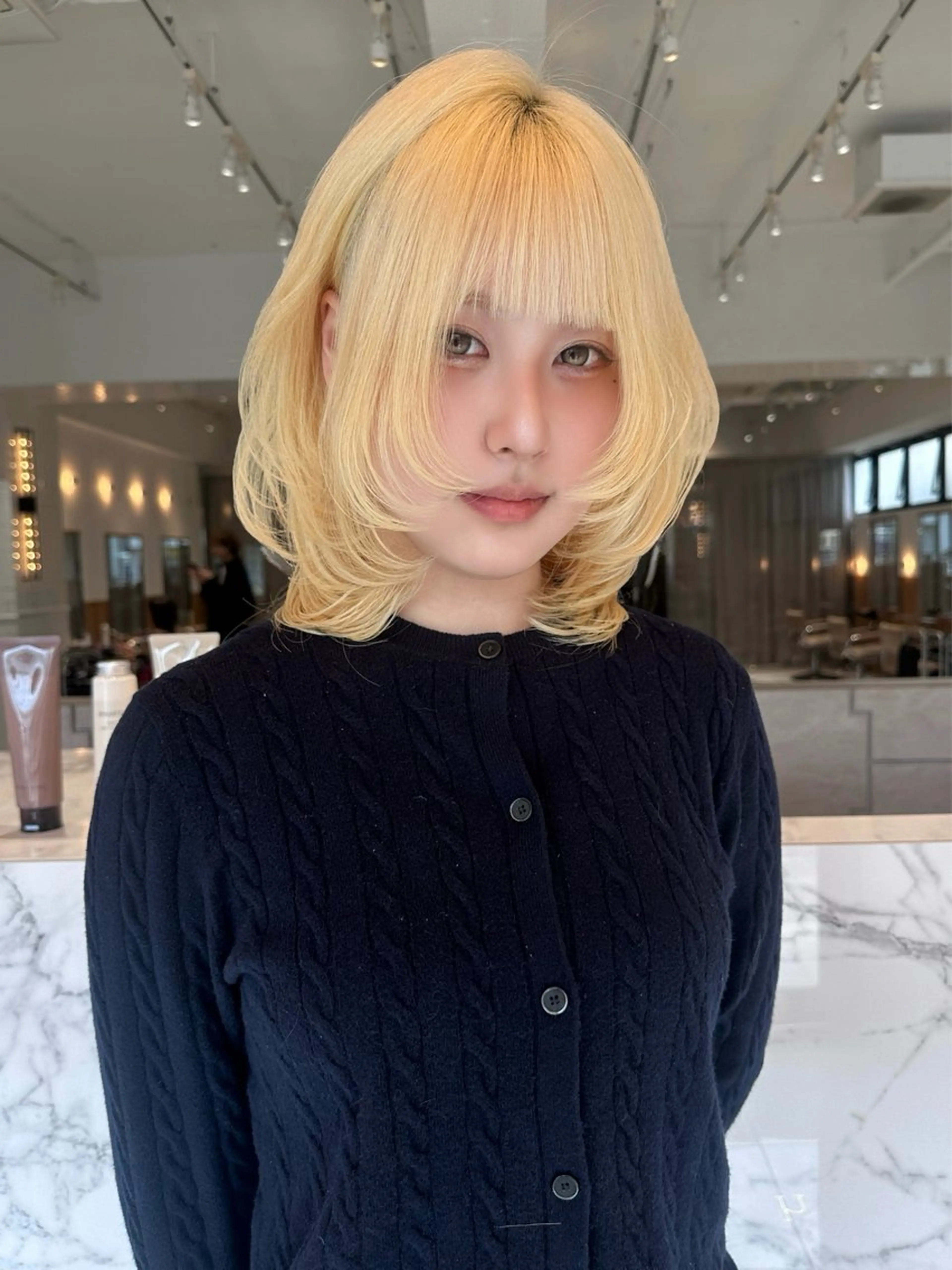 ミディアム カット ヘアカラー トリートメント YUI.⋆𝜗𝜚 /レイヤー/ボブのヘアスタイル