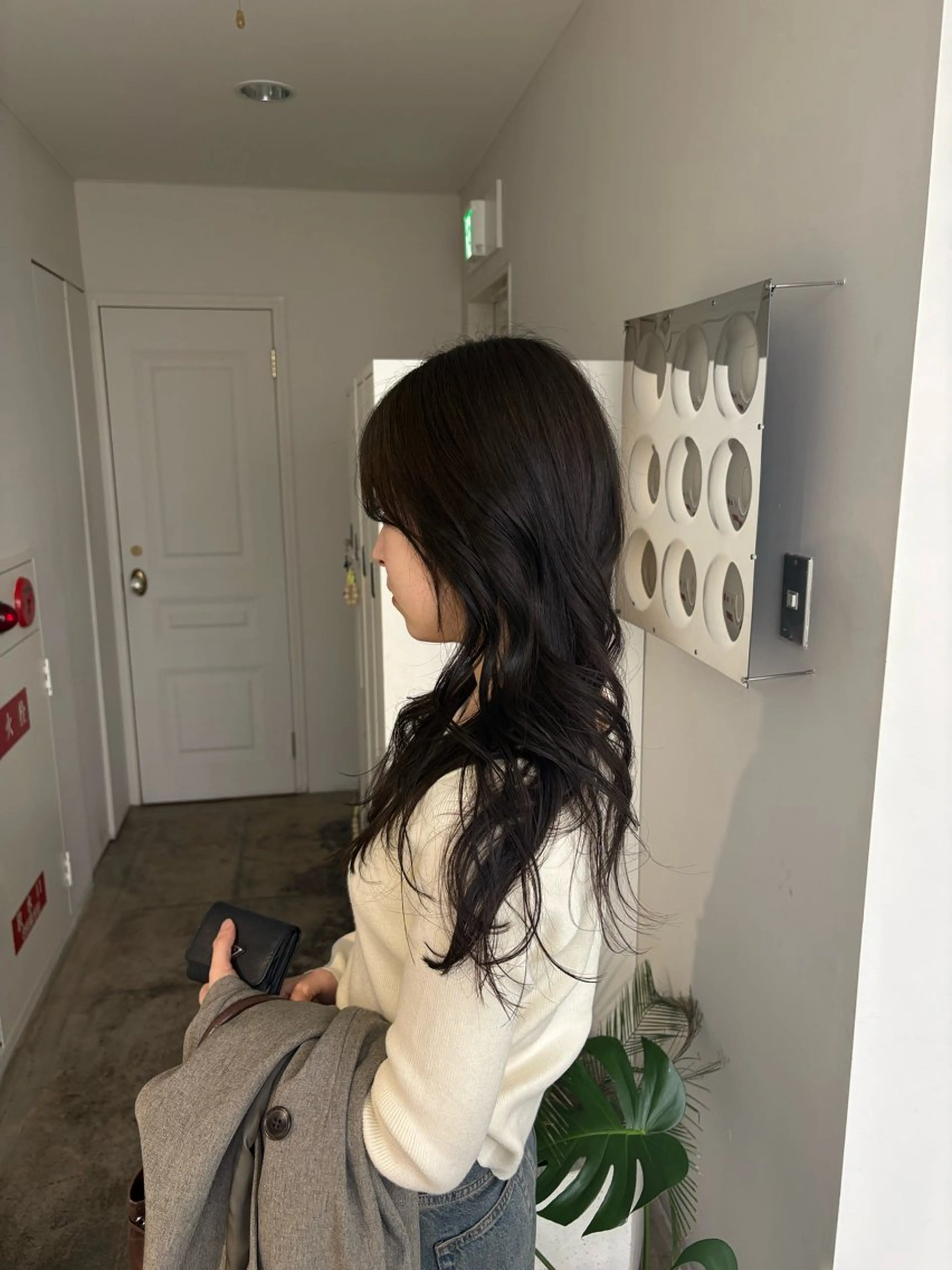 ロング カラー オリーブカラー カット ヘアカラー 髪質改善/レイヤー/ 大阪/ヨシノヒメカのヘアスタイル