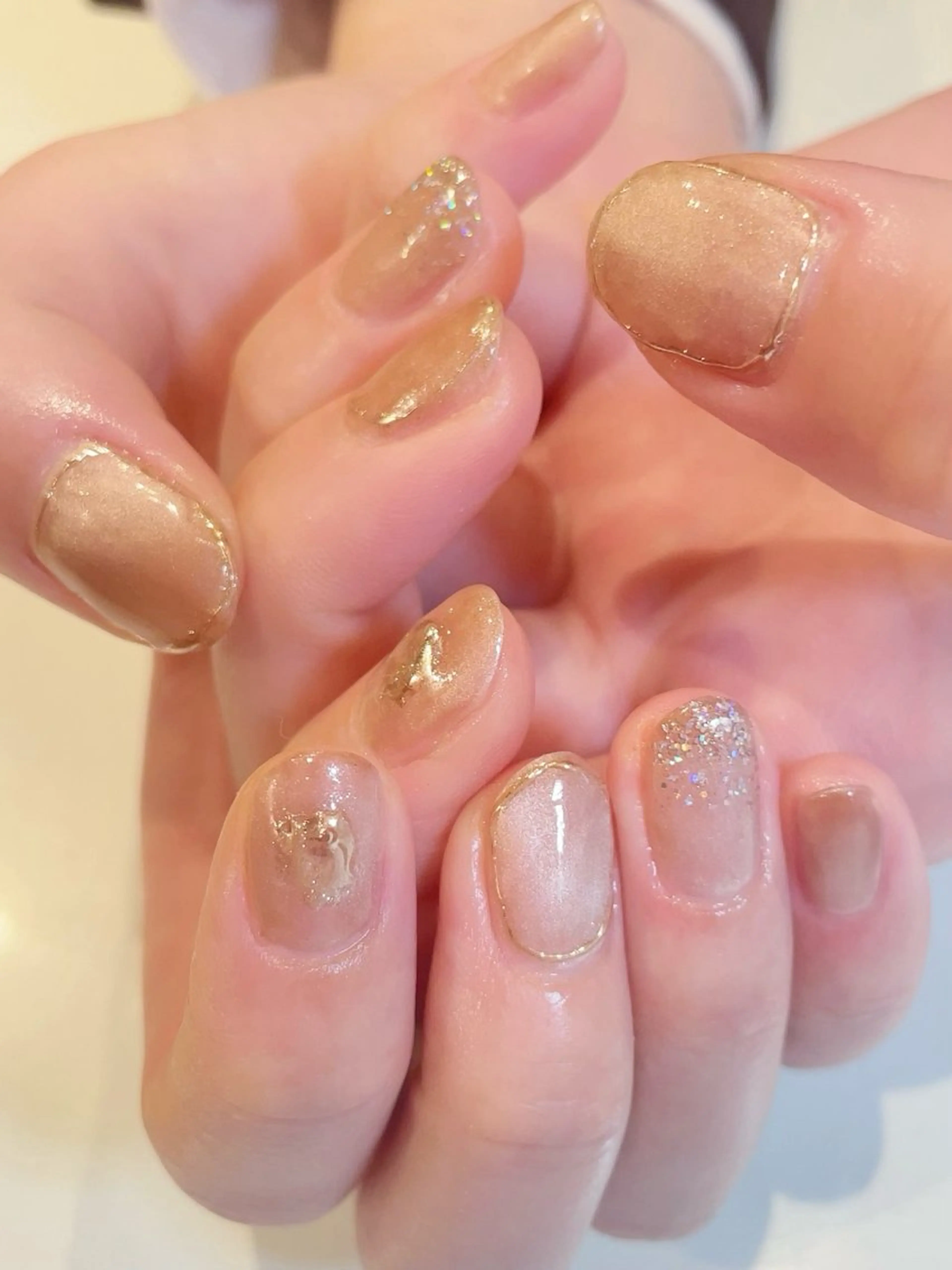 ネイル マグネットネイル ミラーネイル ニュアンスネイル オフィスネイル ピンク 【飯田橋•神楽坂】 Chopin  ユカのネイルデザイン