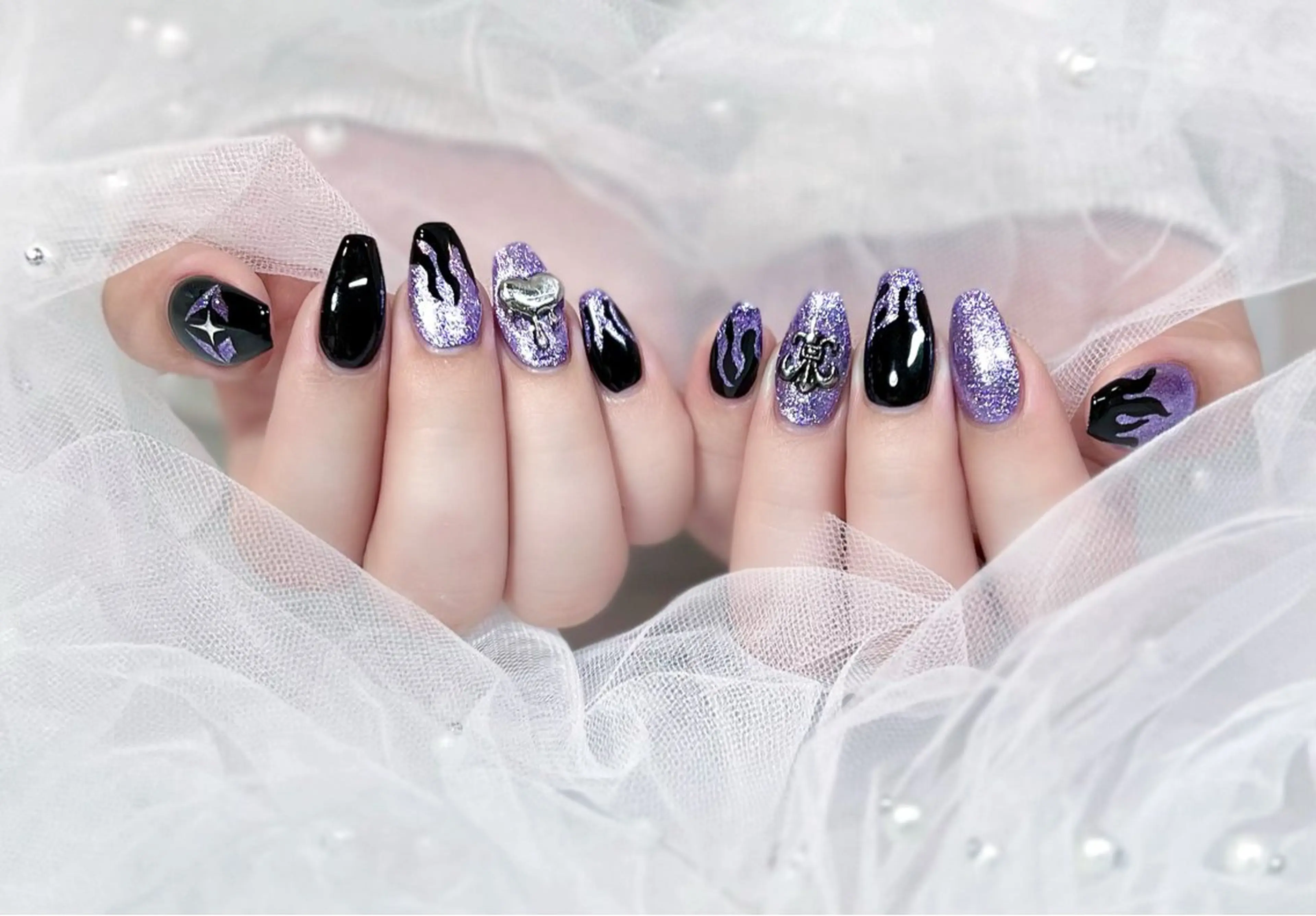 ネイル 韓国ネイル パープル 【chatnoir】 MIYUのネイルデザイン