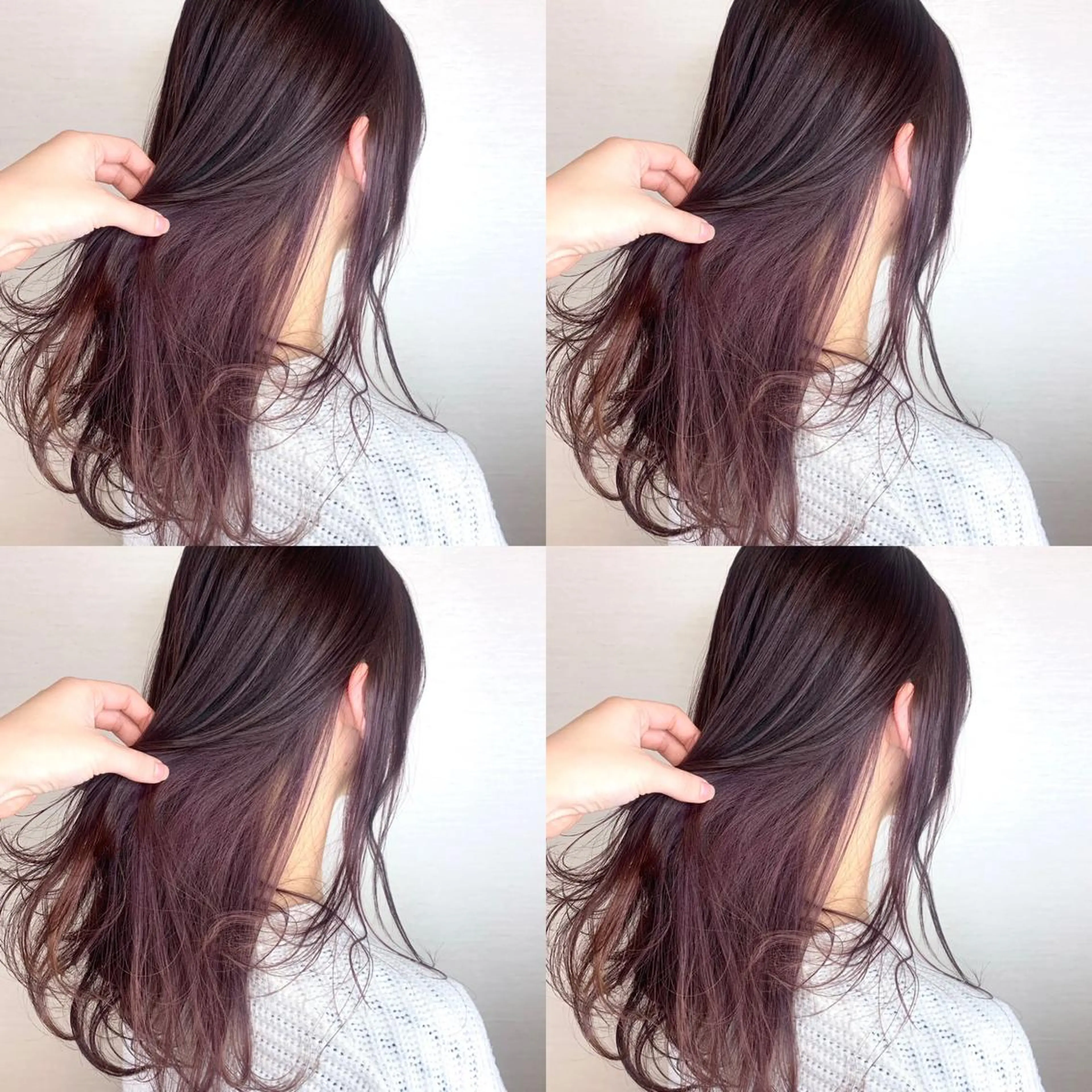 ロング カラー 韓国レイヤーカット/ ダブルカラーのヘアスタイル