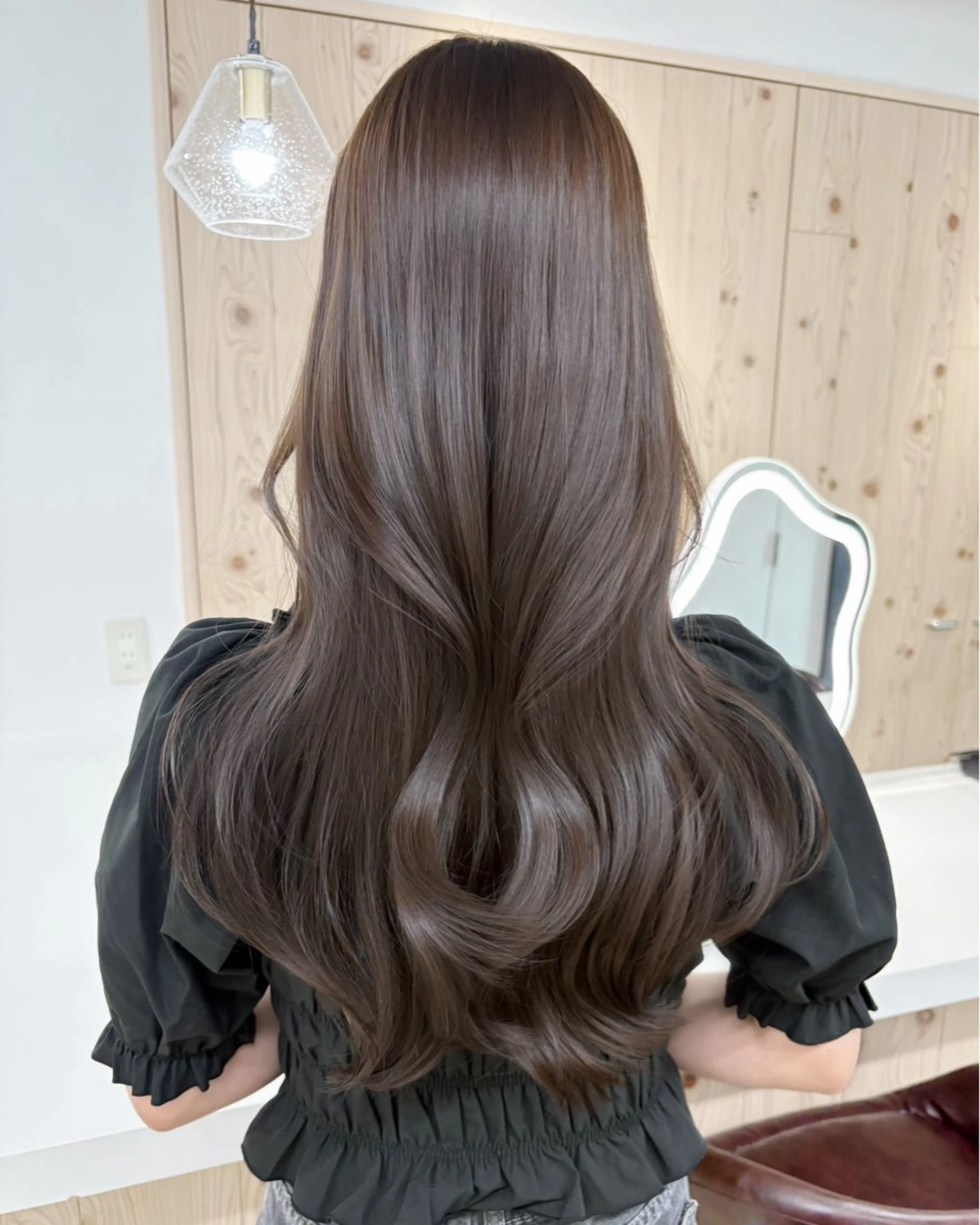 ロング カラー カット ヘアカラー トリートメント ヘアセット 新宿/韓国ヘア/ 髪質改善ストレートのヘアスタイル