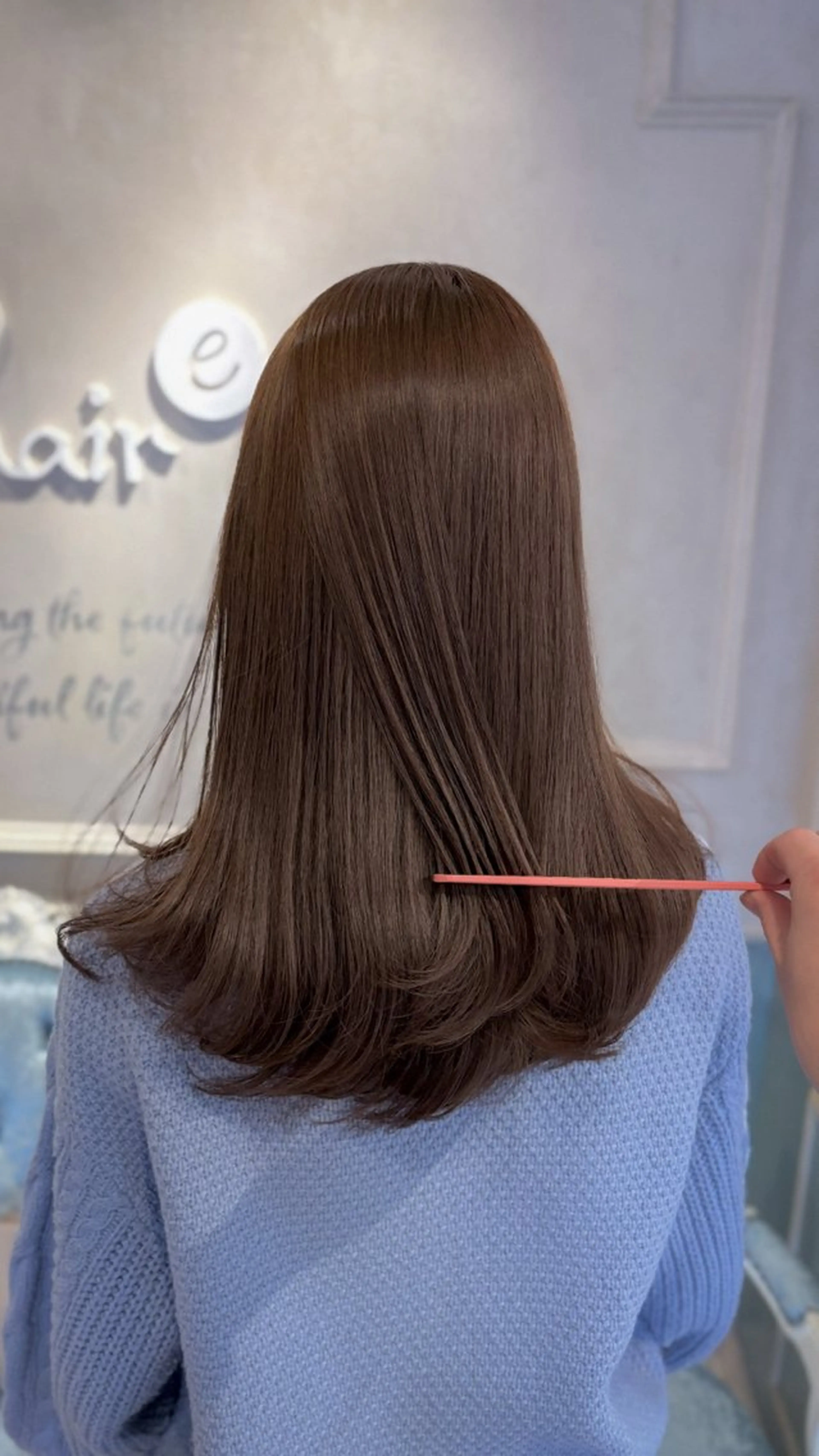 セミロング カラー カット ヘアカラー トリートメント グレージュ|くすみ× 透明感|kazutoのヘアスタイル