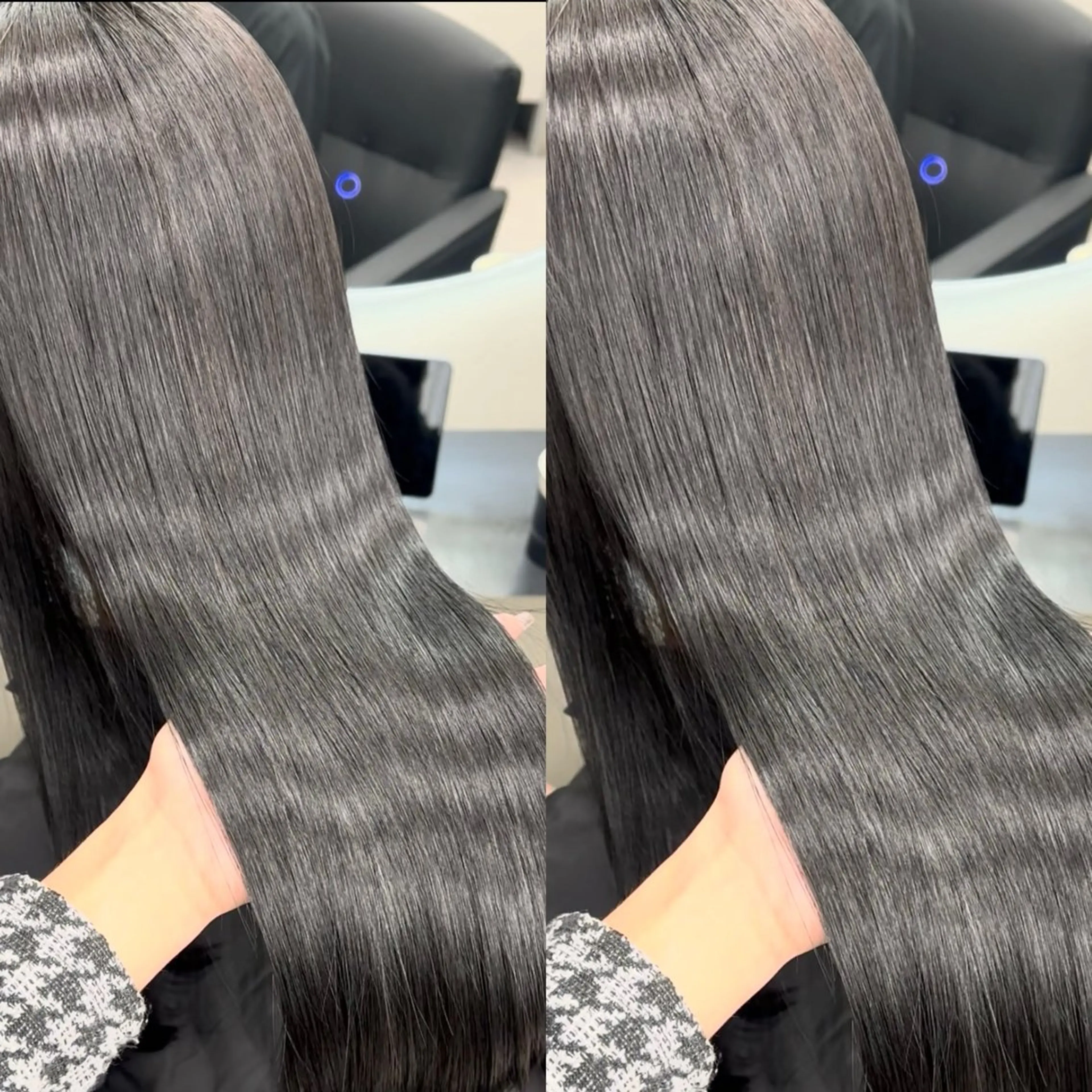 ロング カラー パーマ 縮毛矯正 カット ヘアカラー 縮毛矯正 新宿⌇韓国風ヘア ⌇透明感カラーのヘアスタイル