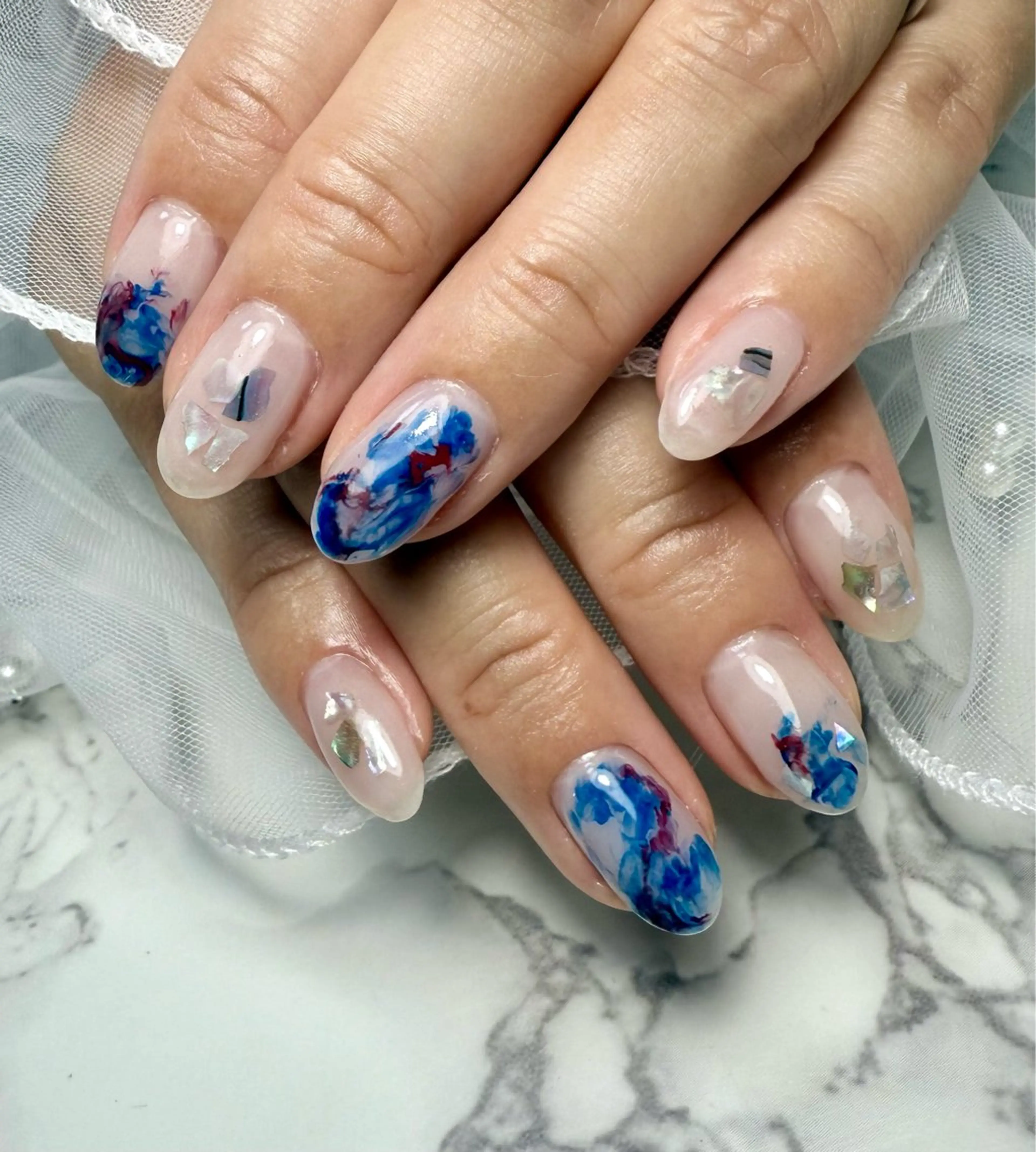 ネイル アートネイル チークネイル フレンチネイル 氷ネイル・うるうるネイル キラキラネイル Mai’s nailのネイルデザイン