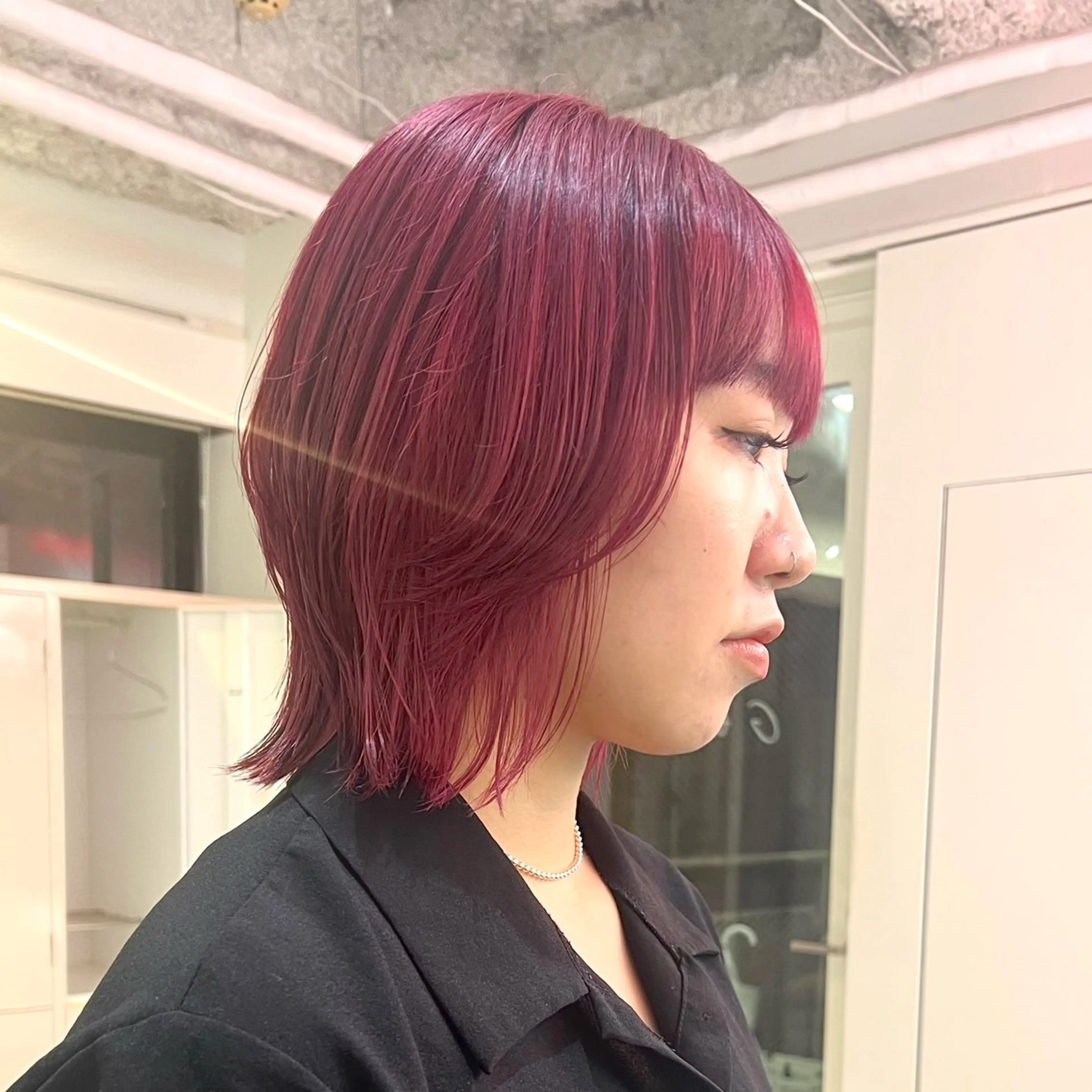 ショート カラー パーマ ヘアアレンジ メンズ キッズ 🧨ブリーチー×ボブ レイヤー💎じゅえるのヘアスタイル
