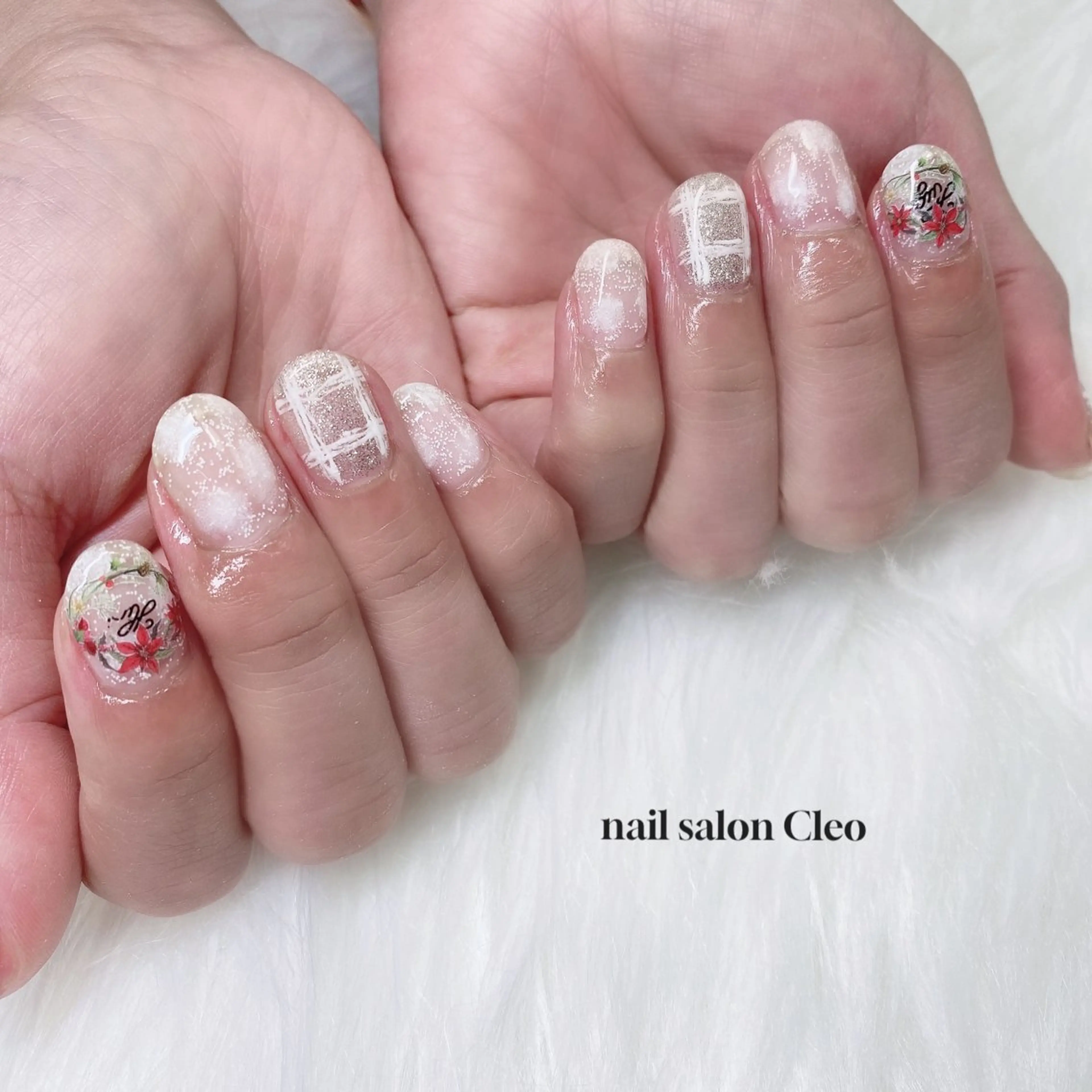 ネイル アートネイル 冬ネイル クリスマス Cleo クレオのネイルデザイン