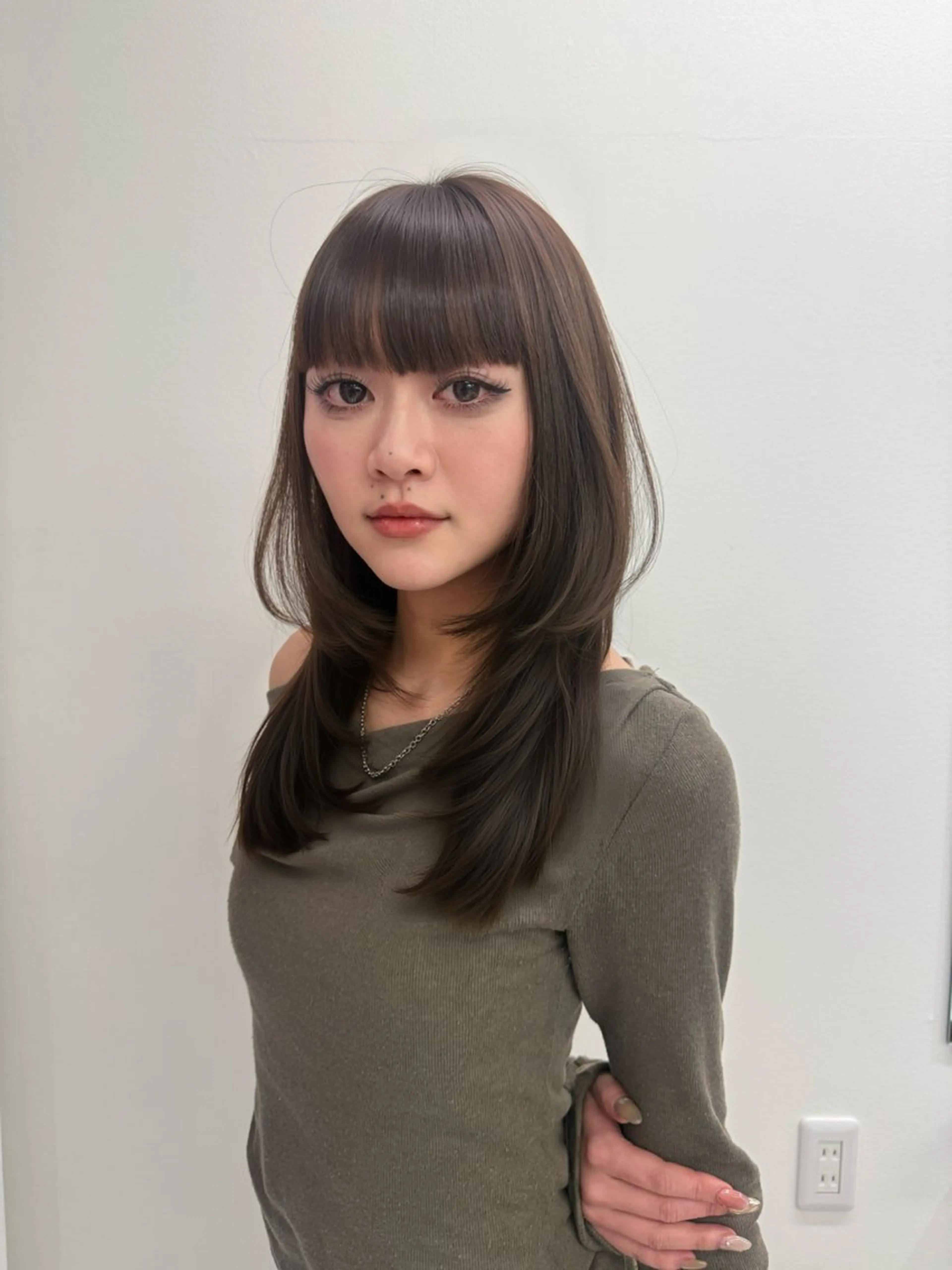 セミロング カット 🍒ピンクベージュ /ベージュ🍒なつきのヘアスタイル