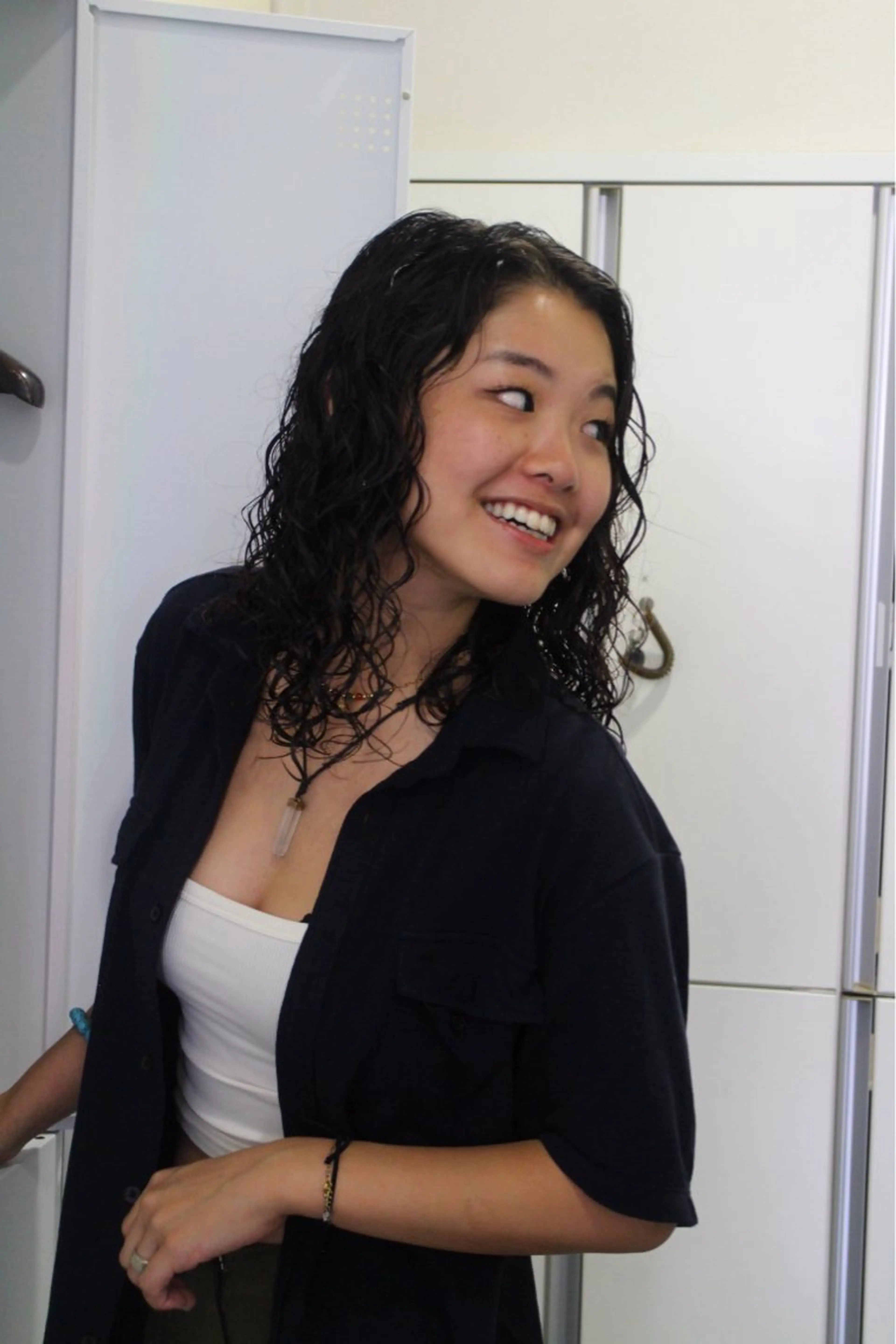 セミロング パーマ カーリーパーマ/ 透明ｶﾗｰ/MIKUのヘアスタイル