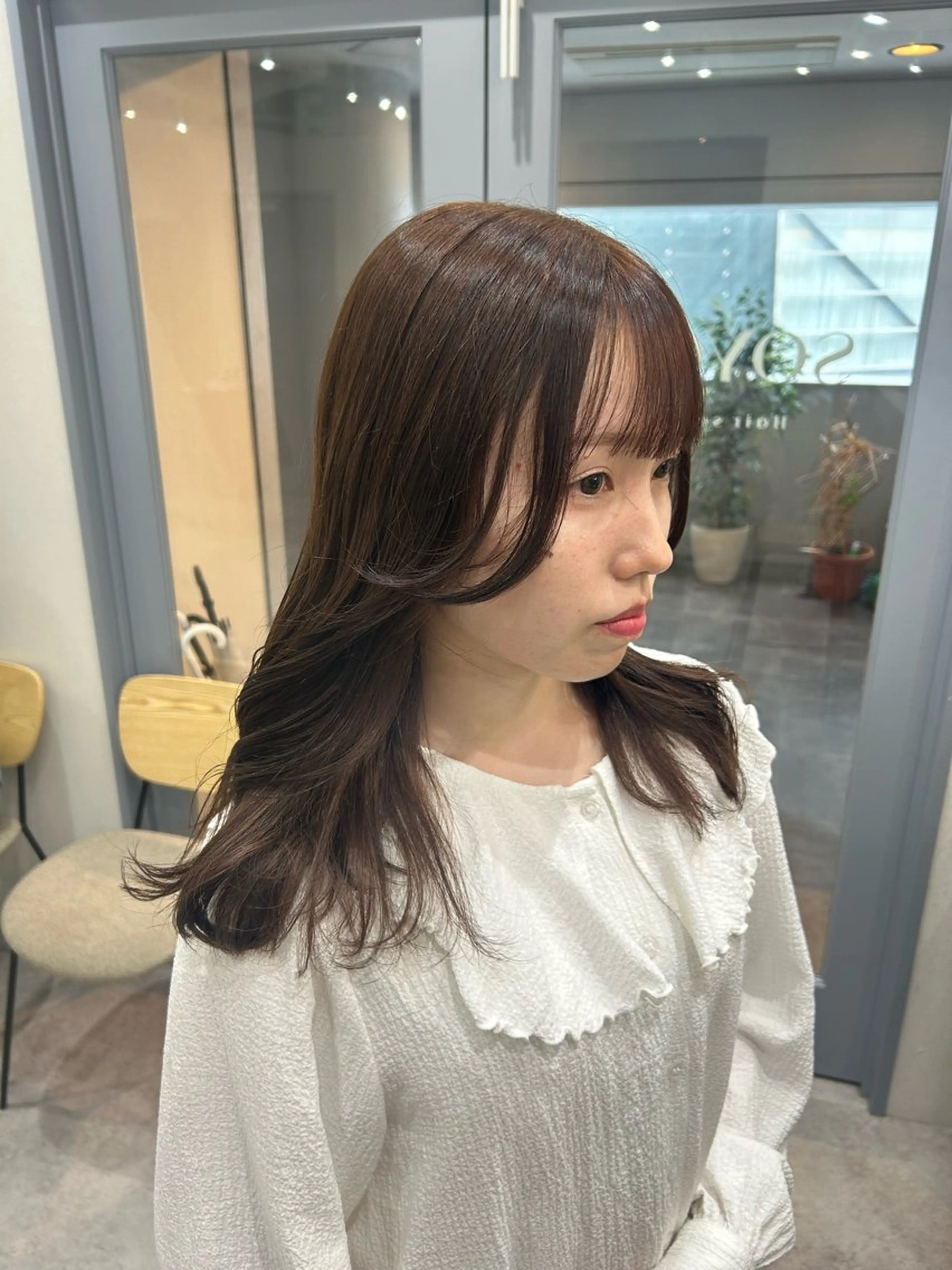 ミディアム カラー ヘアアレンジ ブラウンカラー ヘアカラー ボブ /ニュアンス/ satomi🧸💖のヘアスタイル