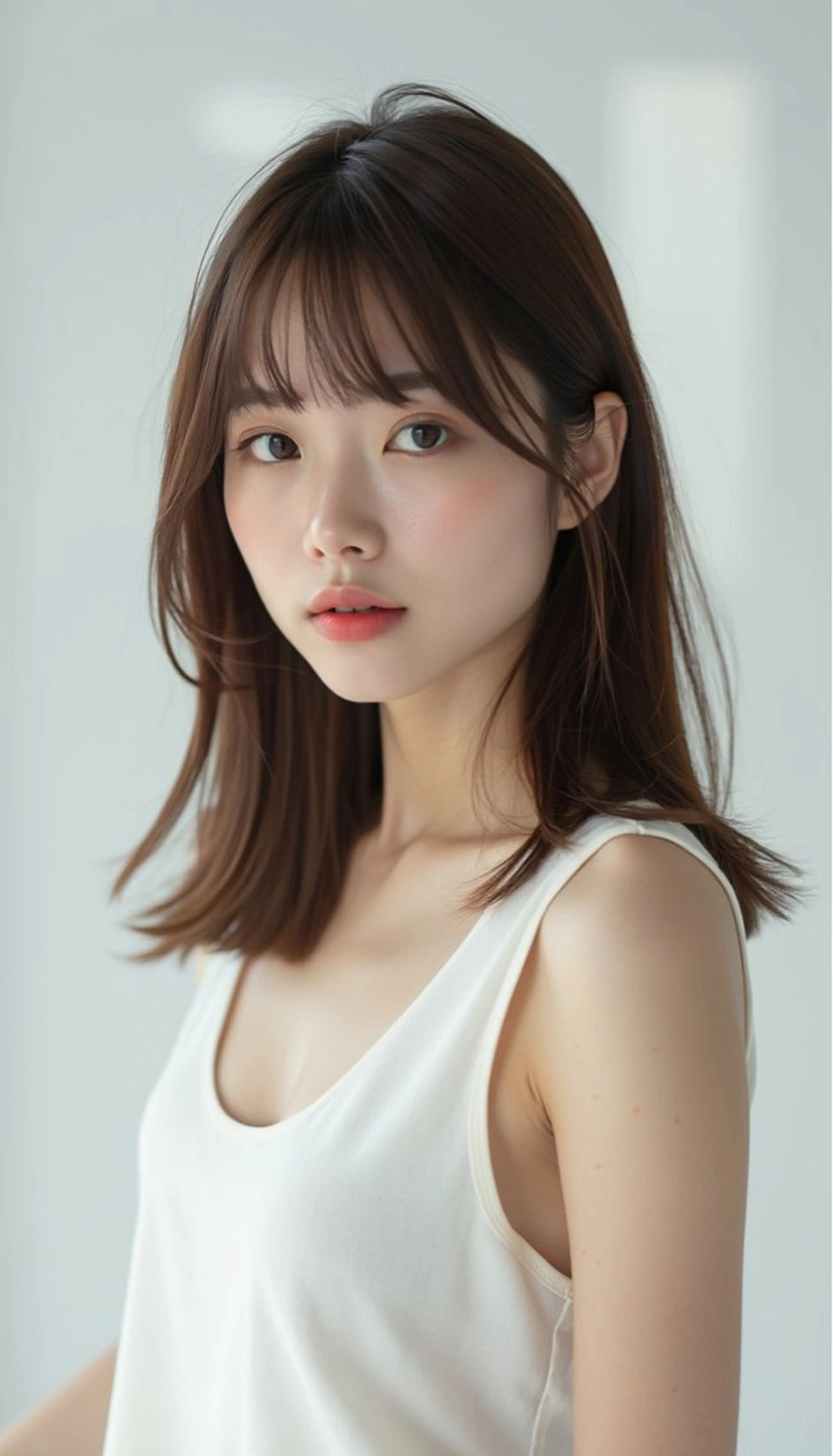 セミロング カット ヘアカラー 前山未依亜 マエヤマミイアのヘアスタイル