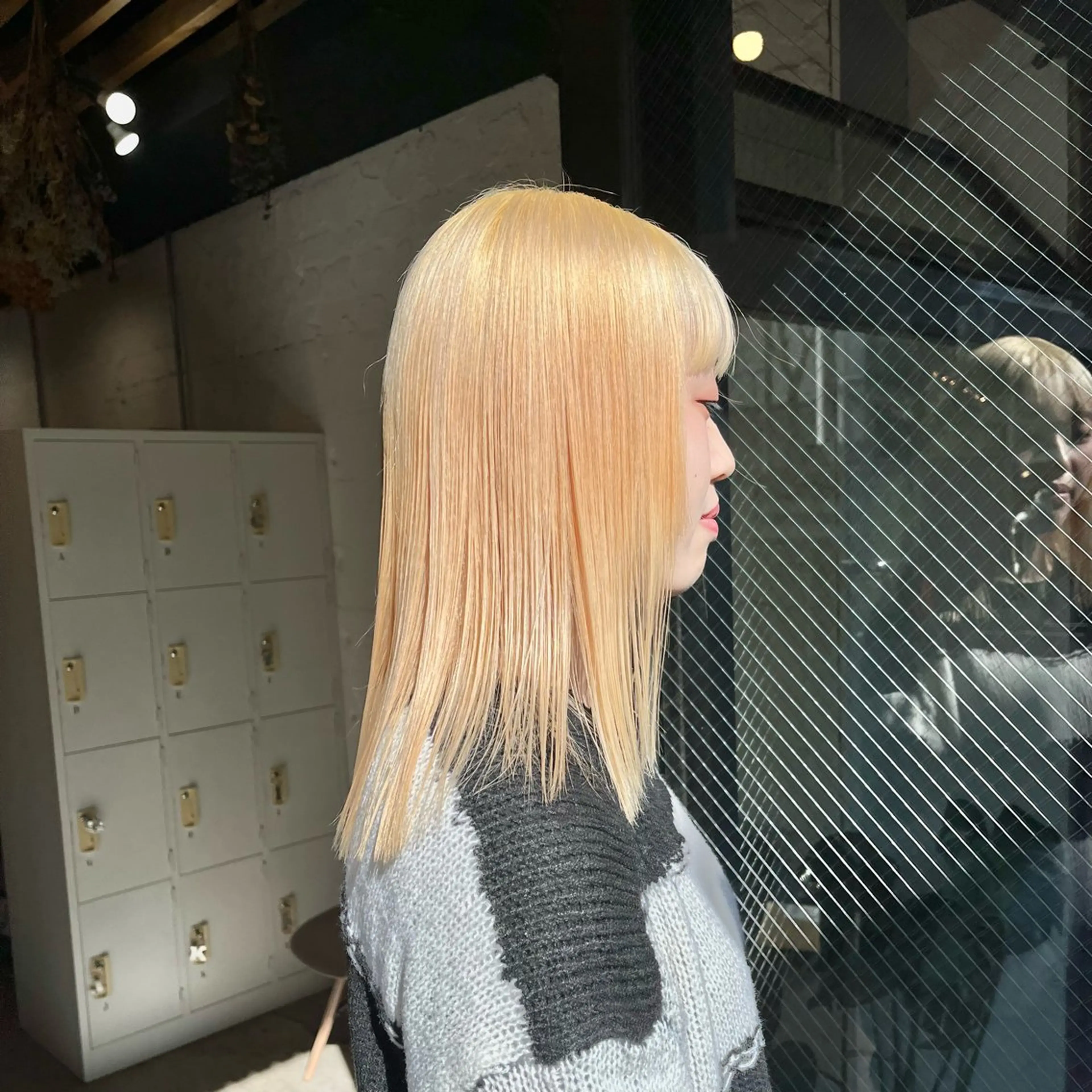 ミディアム カラー ヘアカラー トリートメント ボブ/レイヤー/ ハッシュカット/河内のヘアスタイル