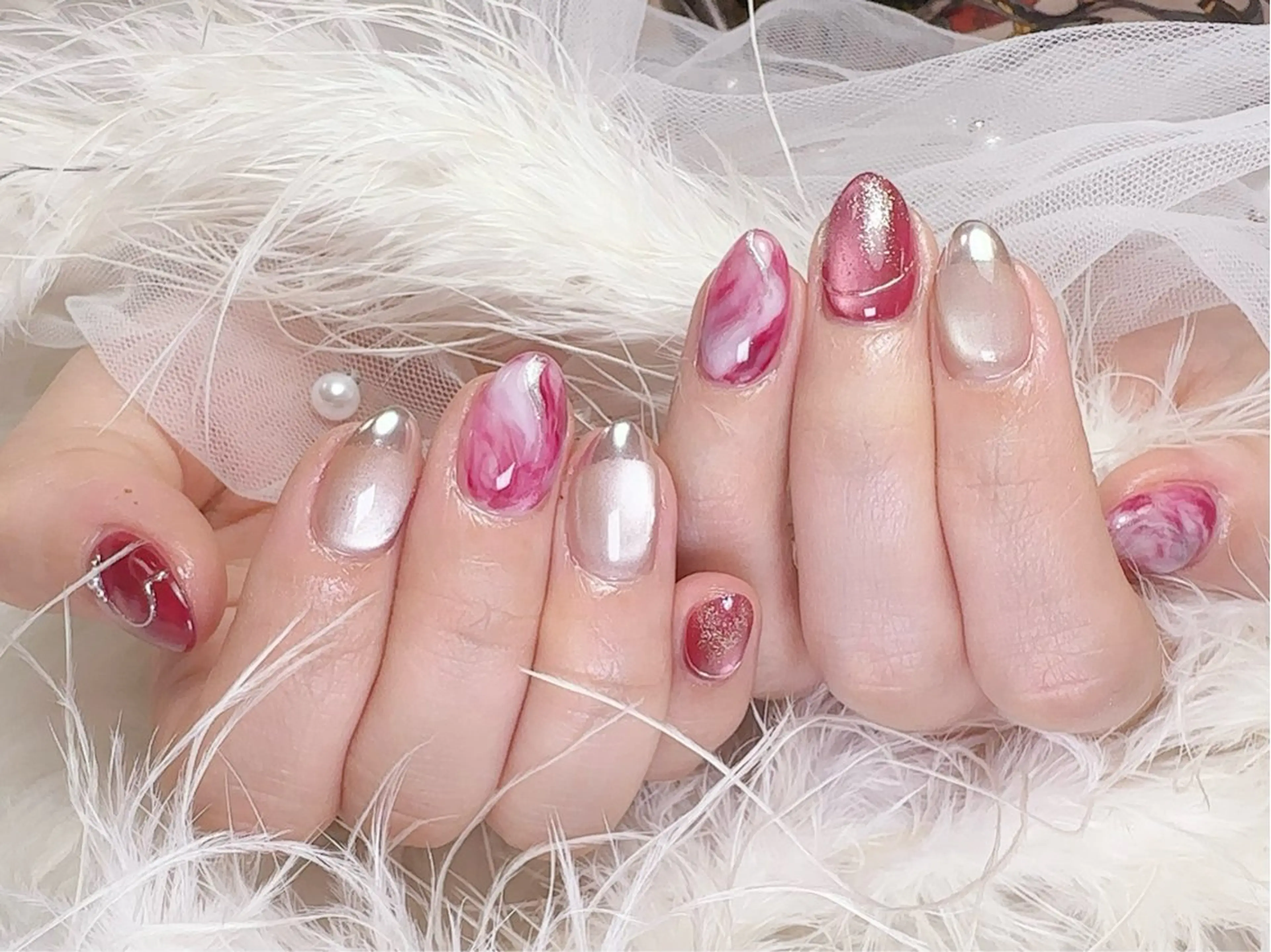 ネイル 成人式 長さ出し フットネイル フレンチネイル ジェルネイル ハンドネイル ハンドケア nail salon Feerieのネイルデザイン