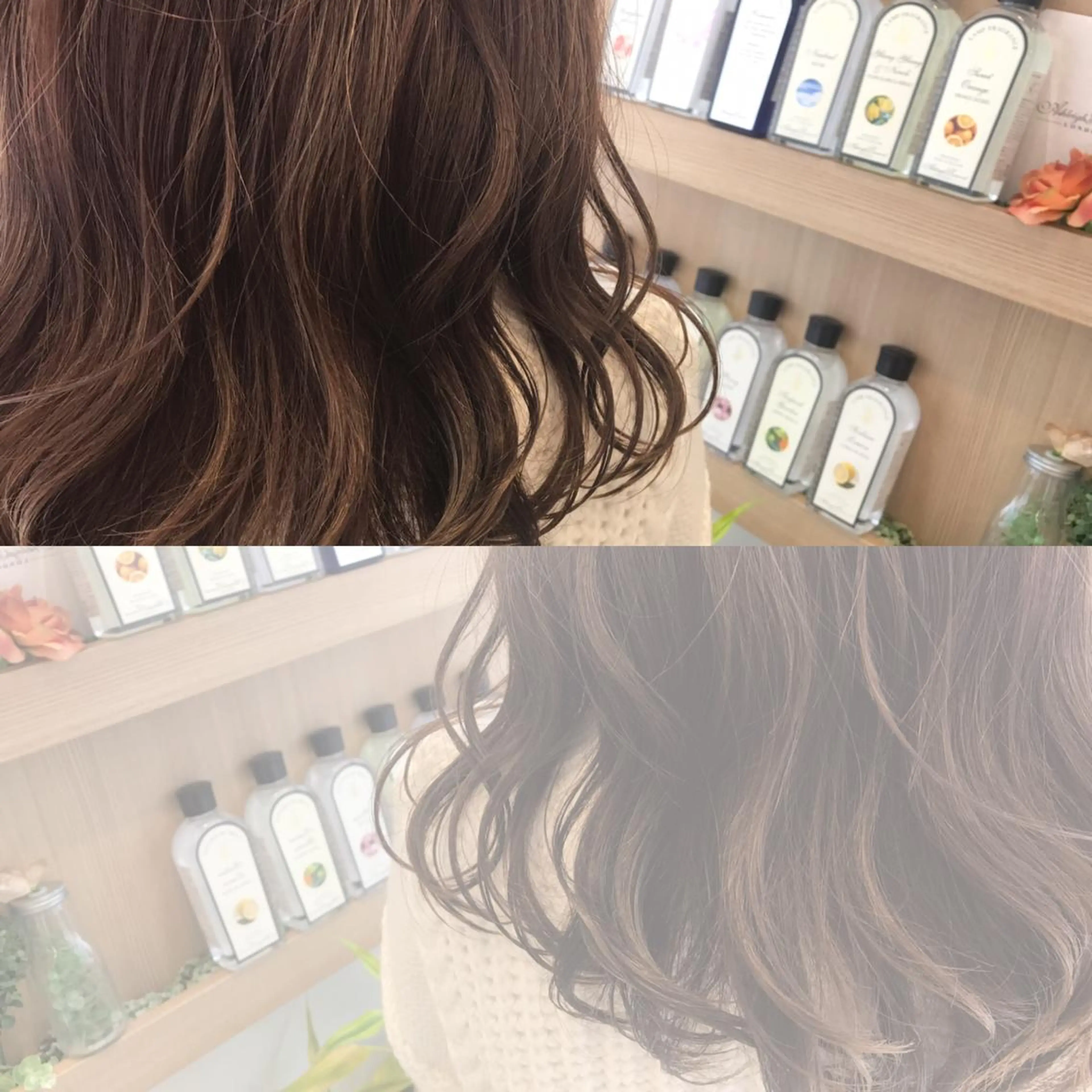 ミディアム カラー ヘアアレンジ アディクシーカラー オレンジ スズキ シオリのヘアスタイル