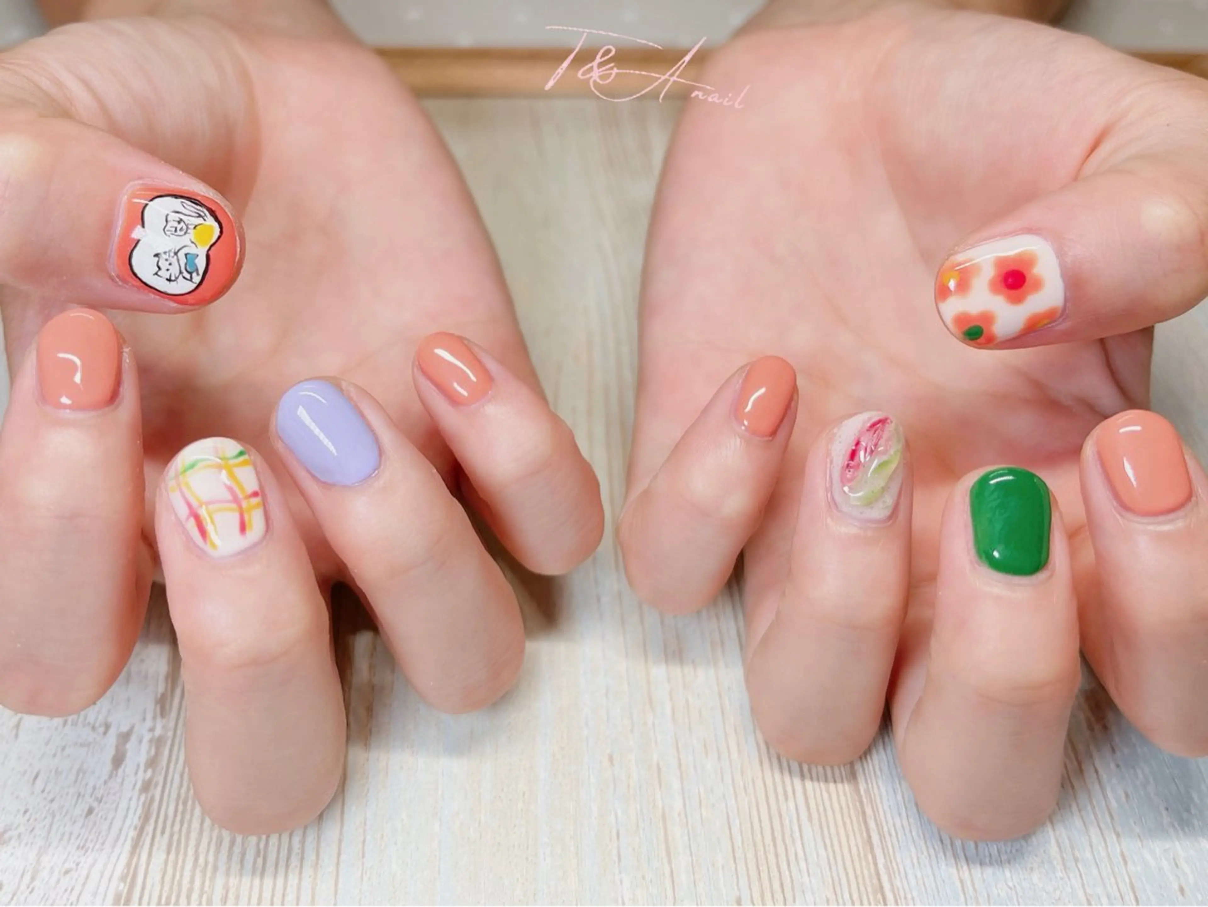ネイル ジェルネイル パステルネイル スカルプネイル ショートネイル T&A nailのネイルデザイン