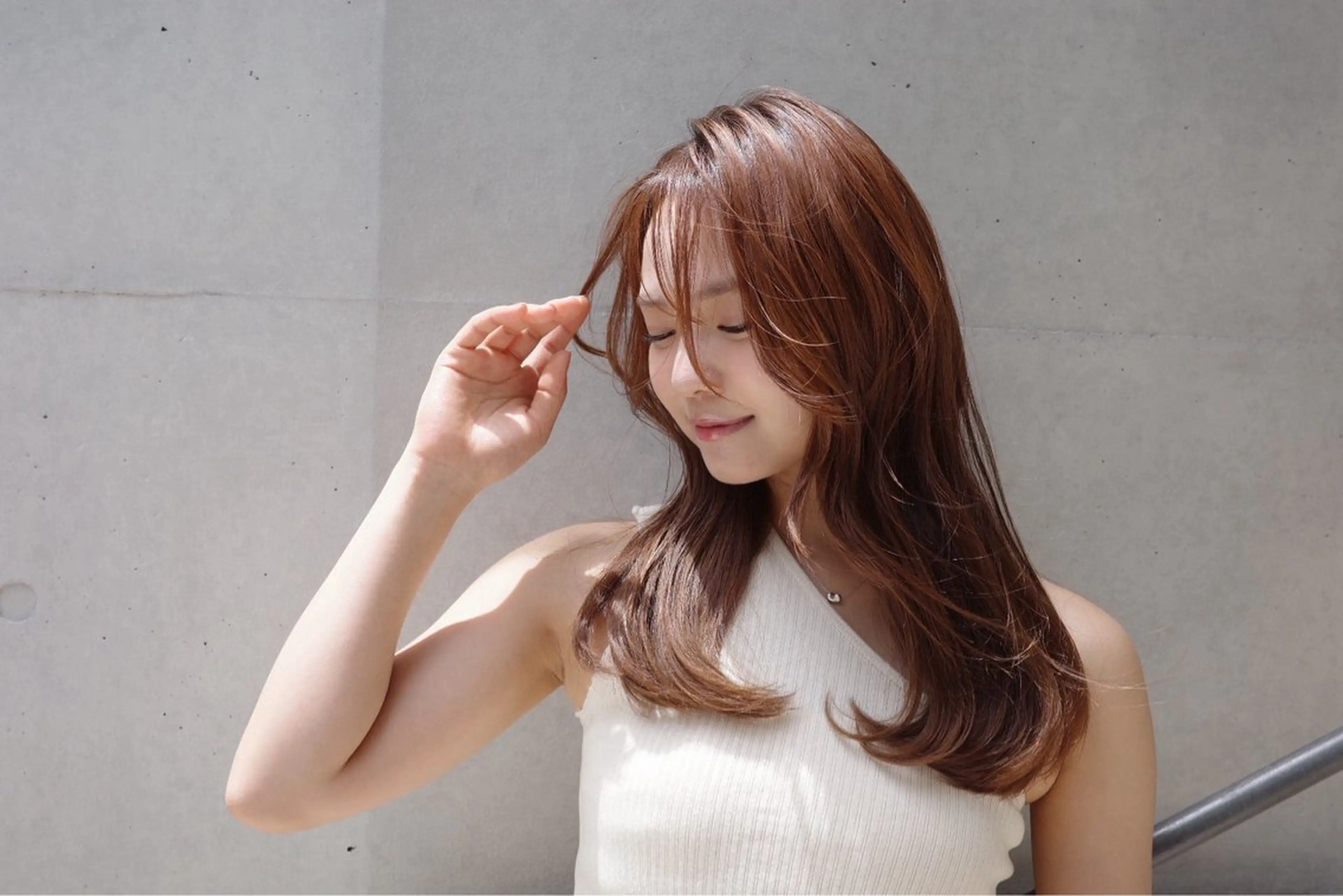 セミロング 髪質改善 カット ヘアカラー 縮毛矯正 トリートメント 韓国ヘア/ 髪質改善特化谷名勇輝のヘアスタイル