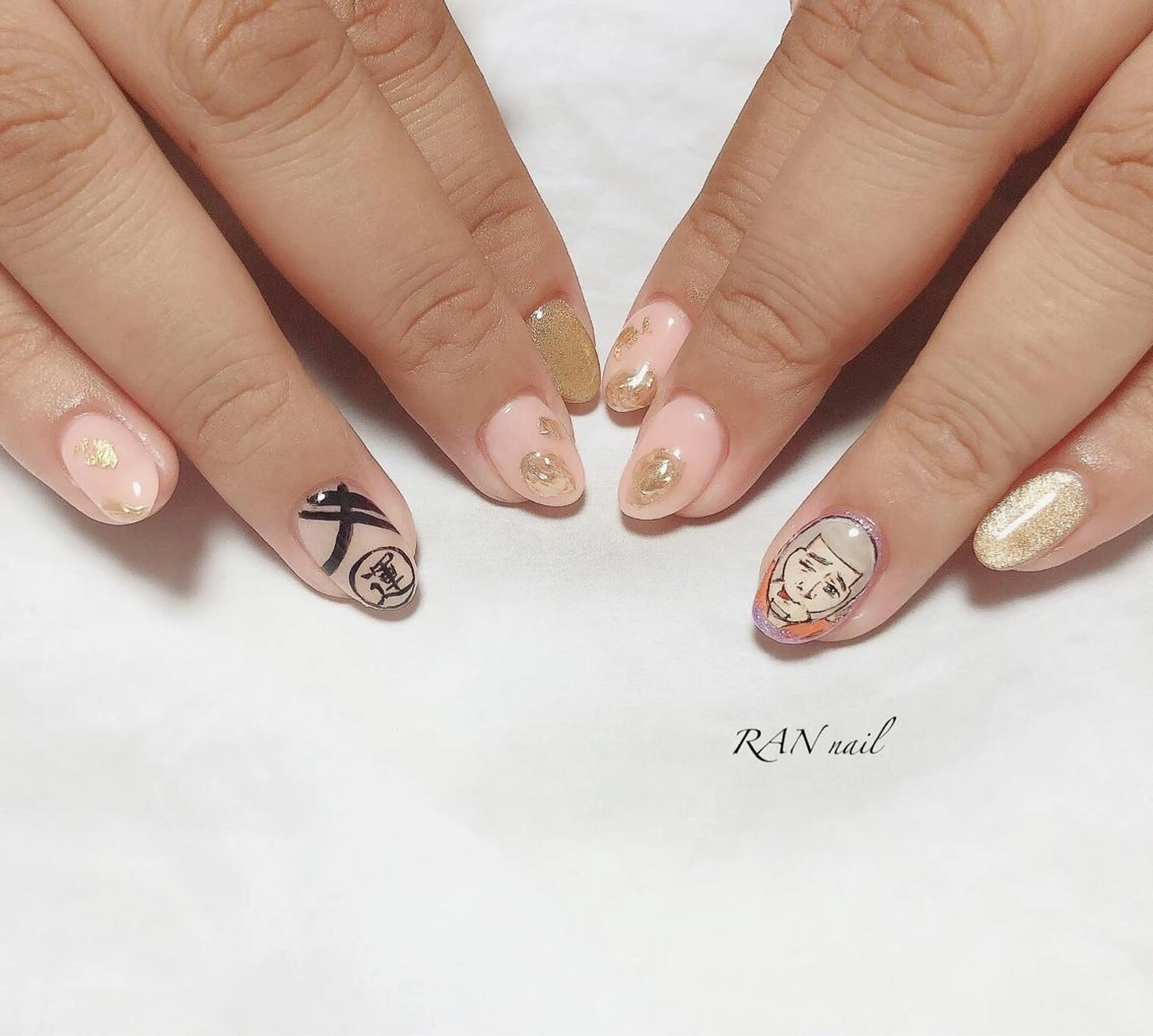 ネイル ブルー ジェルネイル ミラーネイル 春ネイル RAN nailのネイルデザイン