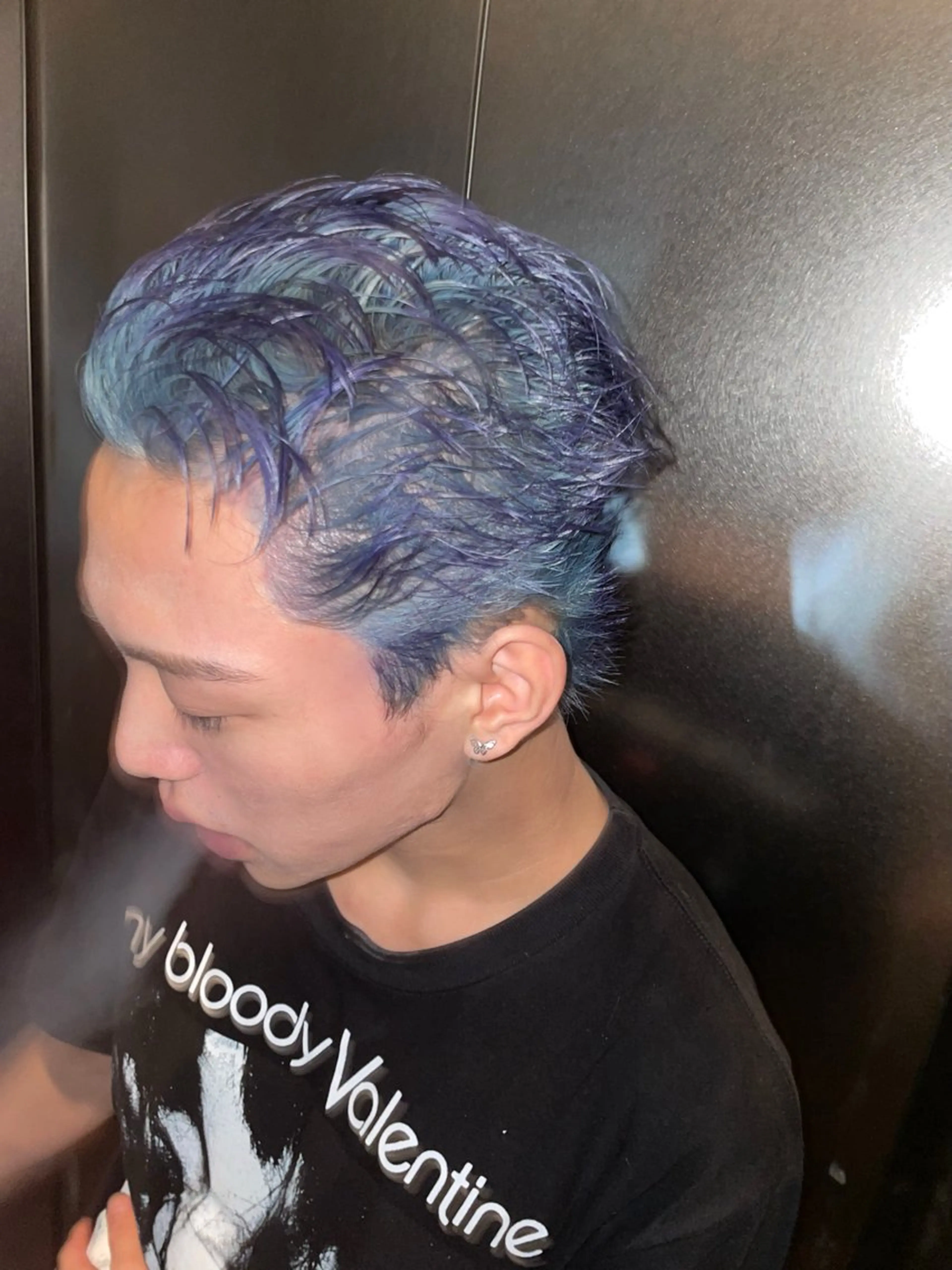 メンズ メンズブリーチ ヘアカラー ハイトーン/デザイン カラー/複雑履歴葉月のヘアスタイル